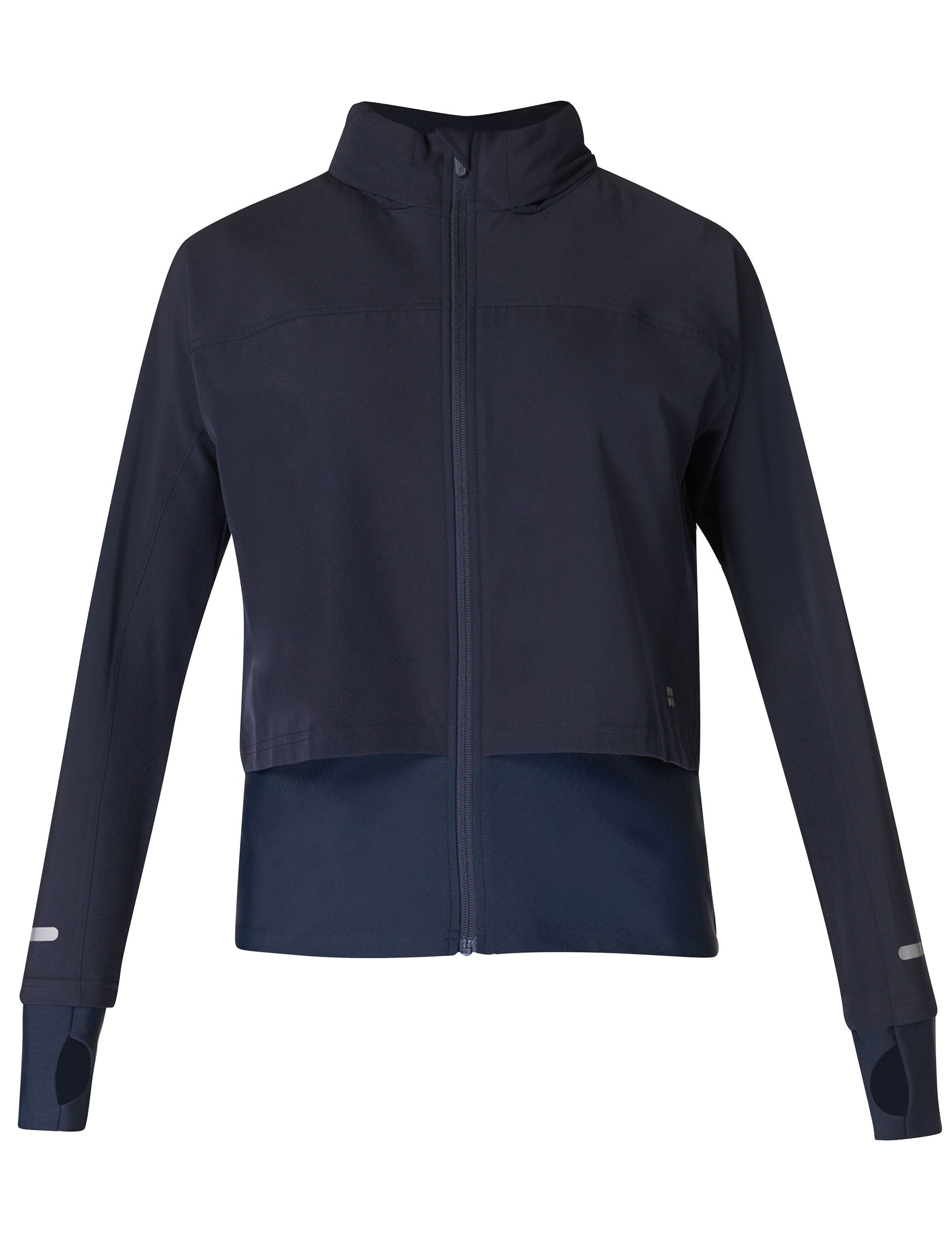 Fast Track Running Jacket for Men & Women - Lightweight Waterproof Windbreaker with Reflective Strips (Navy Blue) - Perfect for Jogging, Hiking & Outdoor Sports