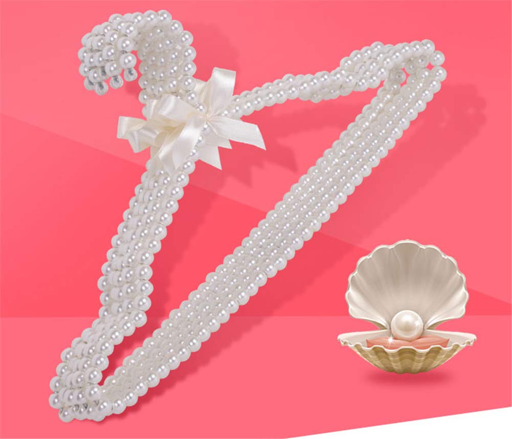 5-Pack Pearl Bowknot Beaded Pants Hangers - Premium Clothes Hooks for Wedding Dresses, Formal Wear & Home Organization - Perfect for Closet, Retail Shop & Bridal Boutique Storage