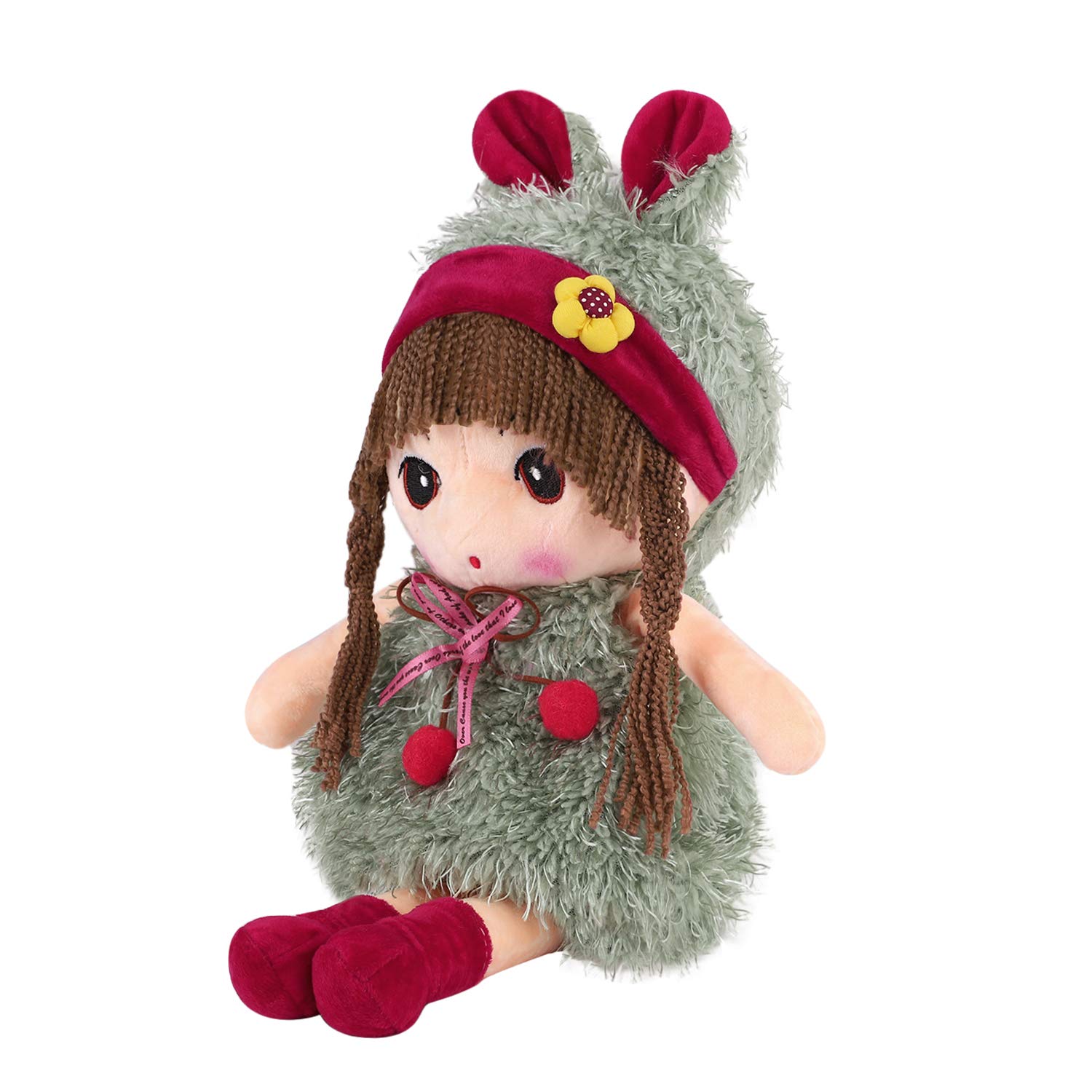 15.7'' Soft Plush Princess Doll for Girls - Huggable Stuffed Animal Toy, Preschool Companion & Birthday Gift for Kids (Green) | Perfect for Bedtime Cuddles, Playtime Adventures & Nursery Decor