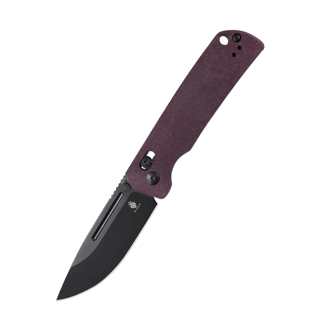 Kizer Escort V4481C1 Folding Knife - 154CM Stainless Steel Black Blade & Red Richlite Handle - EDC Pocket Knife for Camping, Hiking, and Outdoor Adventures