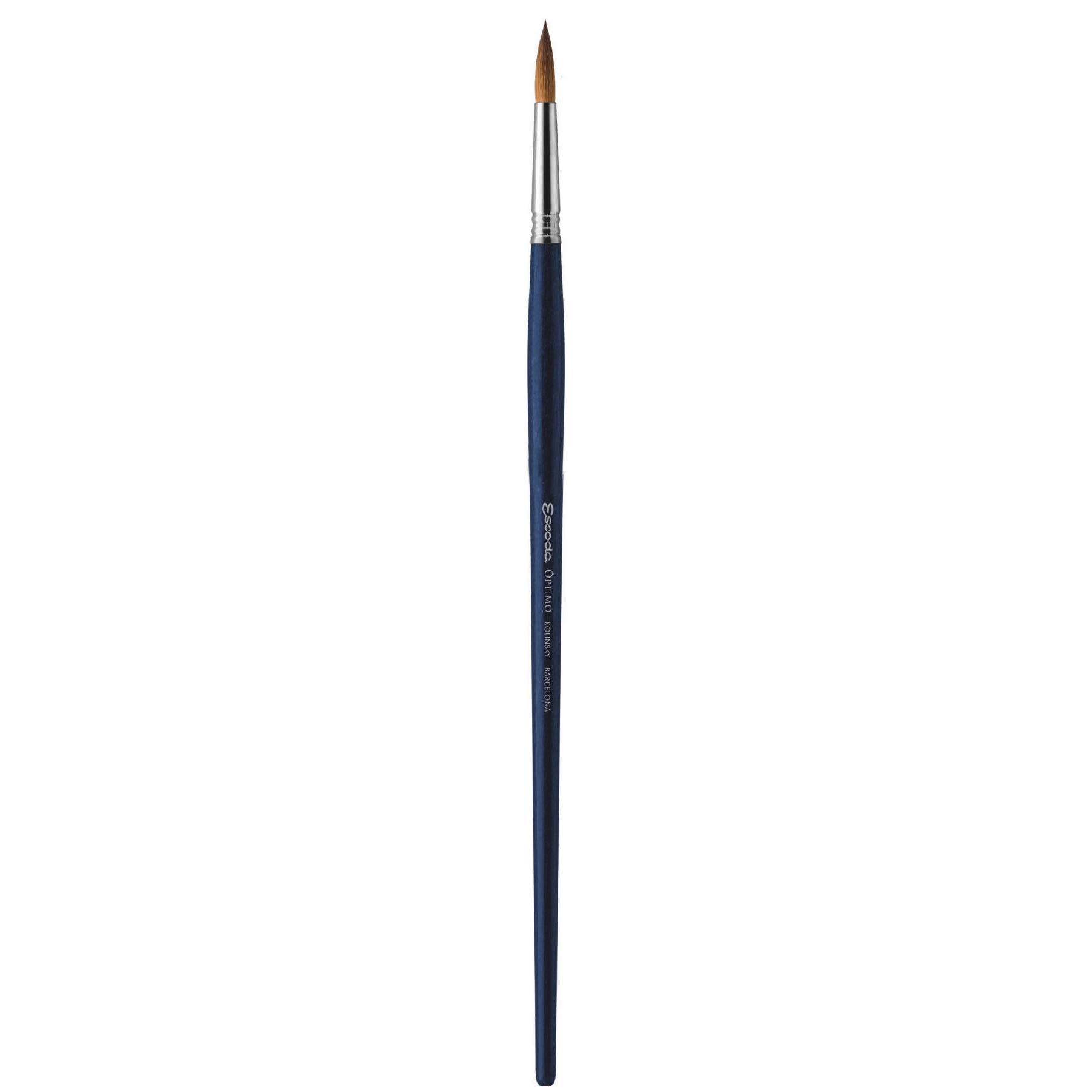 Speedball Art Products Escoda Optimo Series Artist Oil & Acrylic Long Handle Round Paint Brush - Size 14 Pure Kolinsky Sable Hair - Professional Painting Brush for Canvas, Portrait & Fine Art