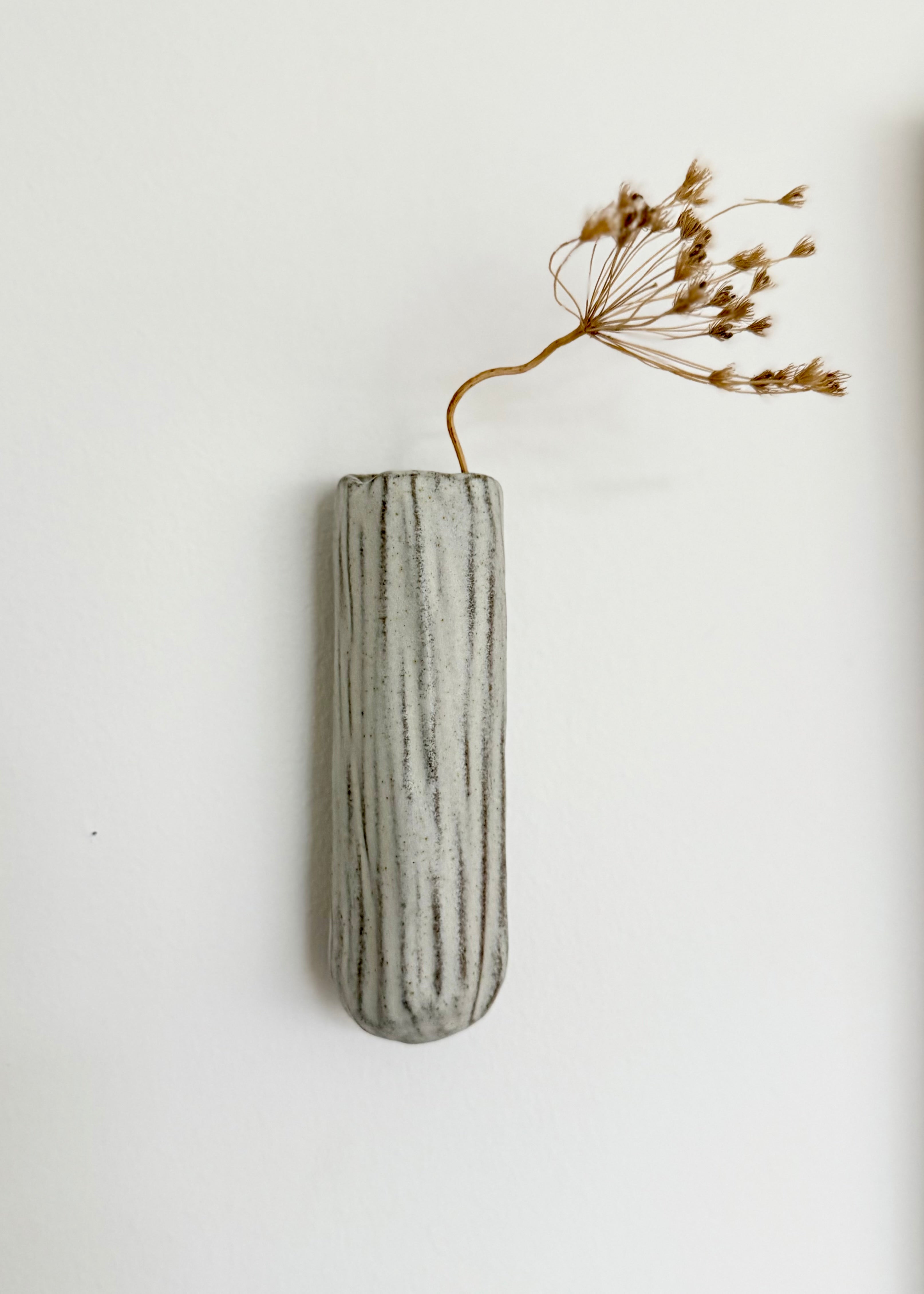 KLAY Copenhagen Modern Wall Vase - Handcrafted Ceramic Flower Planter for Home & Office Decor | Perfect for Small Plants, Succulents, and Fresh Flowers