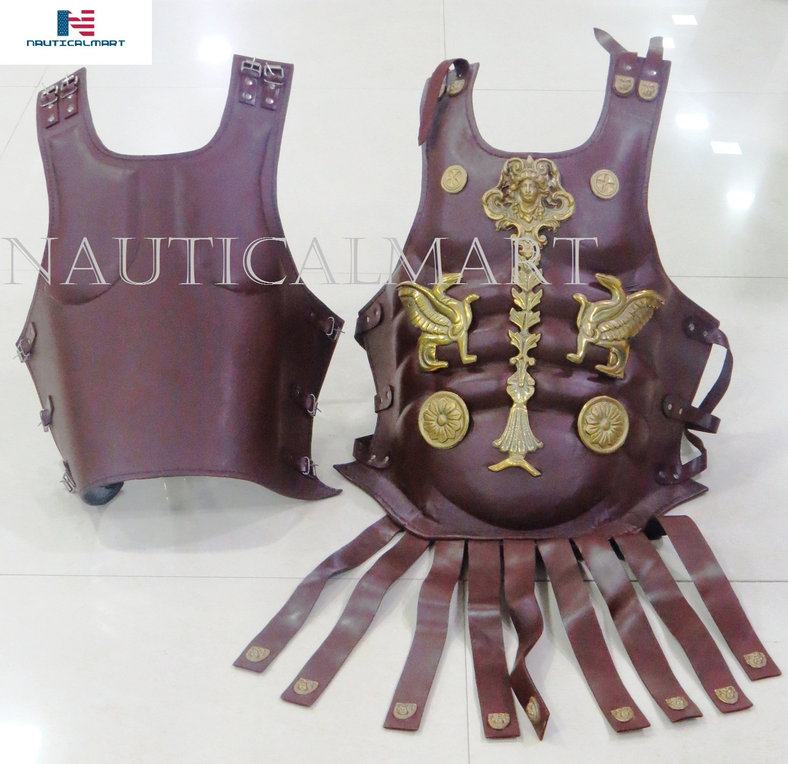 Authentic Medieval Roman Cuirass - Heavy Leather Muscle Chest Plate Armor for LARP, Cosplay & Historical Reenactment | Perfect for Renaissance Fairs, Theater & Costume Events