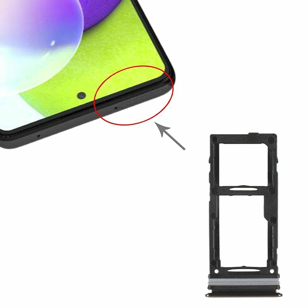 Dual SIM Card Tray Slot Holder Replacement for Samsung Galaxy A52/A72 4G 5G (A525 A526 A725 A726) - Includes Eject Pin & SD Card Tray - Compatible with All Carriers - Black - Perfect for Travelers & Business Users