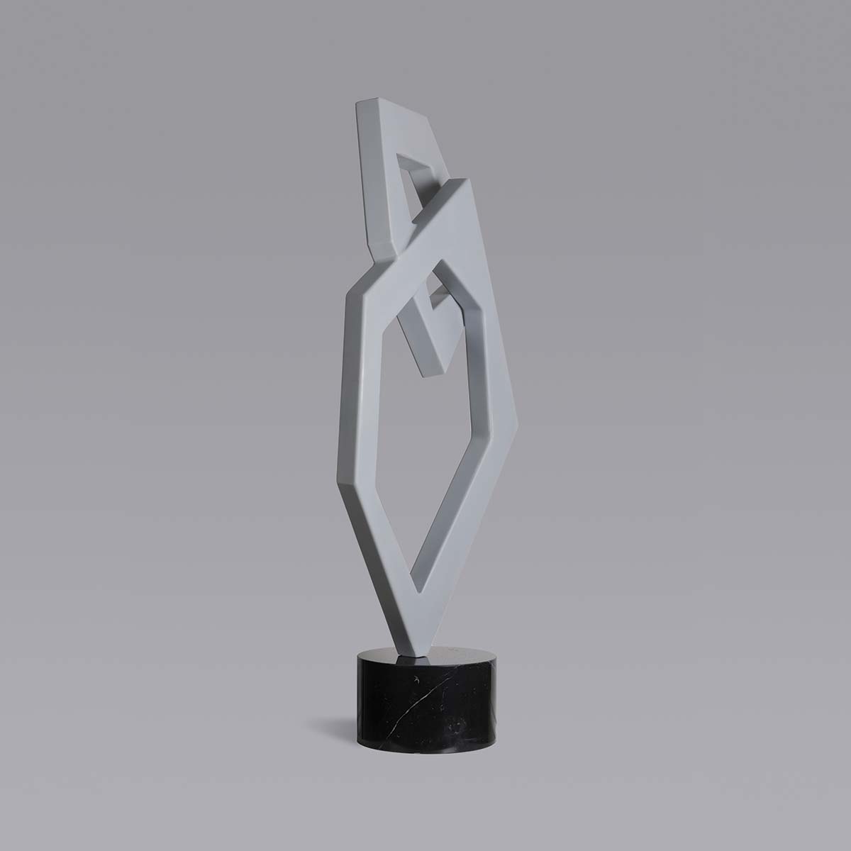 Modern Geometric Grey Aluminum Sculpture - 18