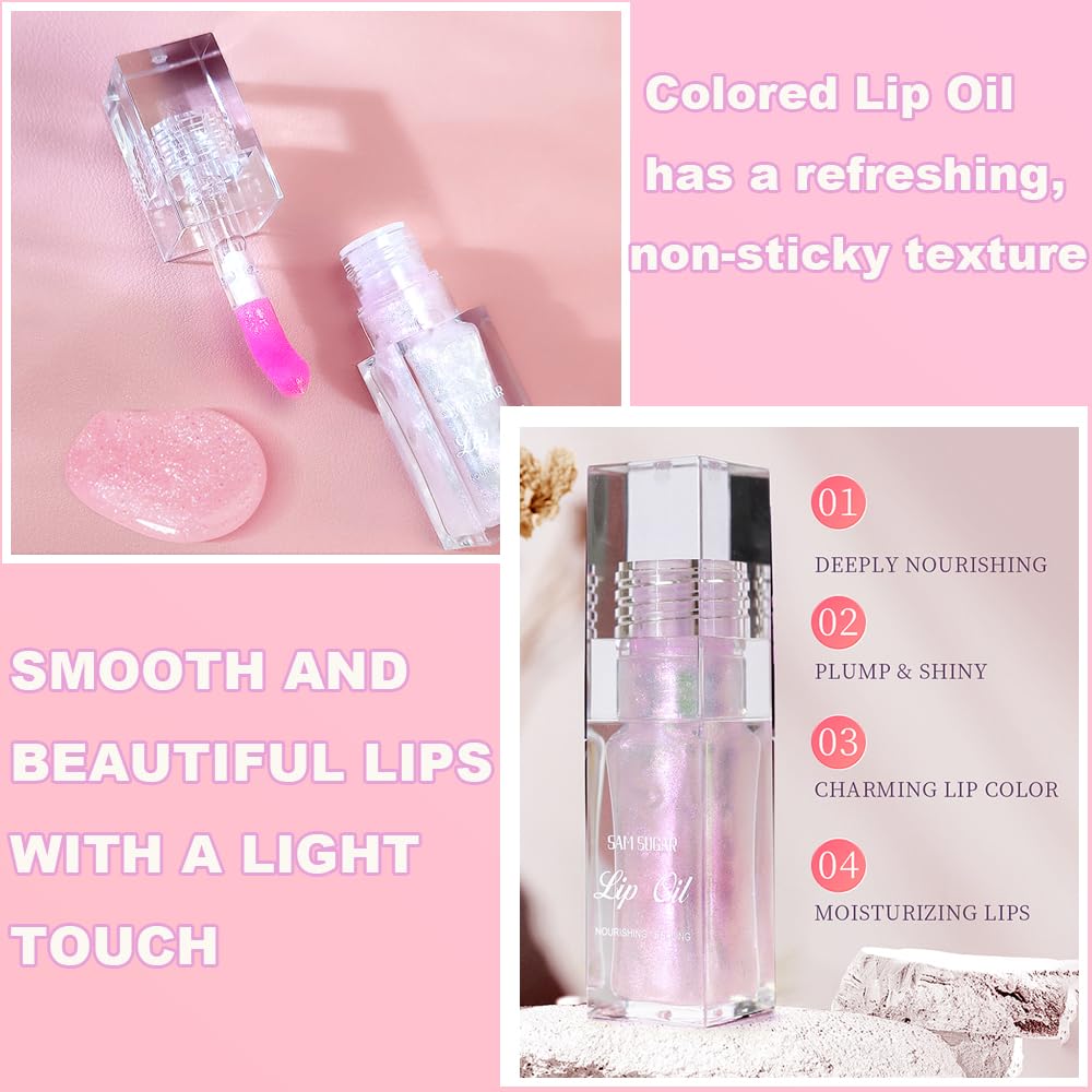 Magic Color Changing Lip Oil - Hydrating Warm Tint Lip Gloss with Big Brush, Long Lasting Shimmery Finish for Moisturized Lips | Perfect for Daily Wear, Date Nights & Special Occasions