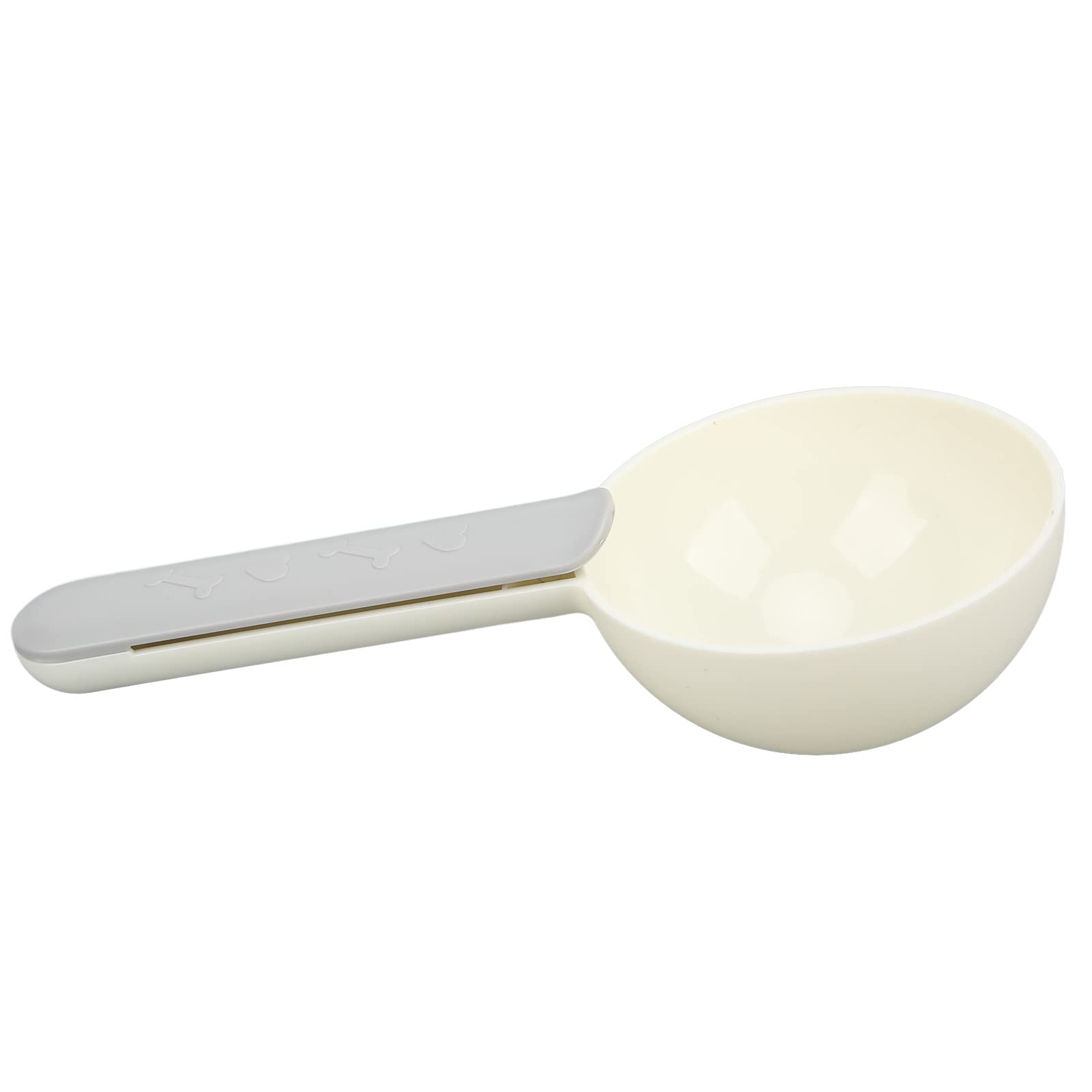 High-Temperature Resistant Pet Food Scoop with Sealing Clamp - Safe & Stylish Dog Food Spoon for Cats & Dogs (Gray) - Perfect for Travel, Storage & Mess-Free Feeding