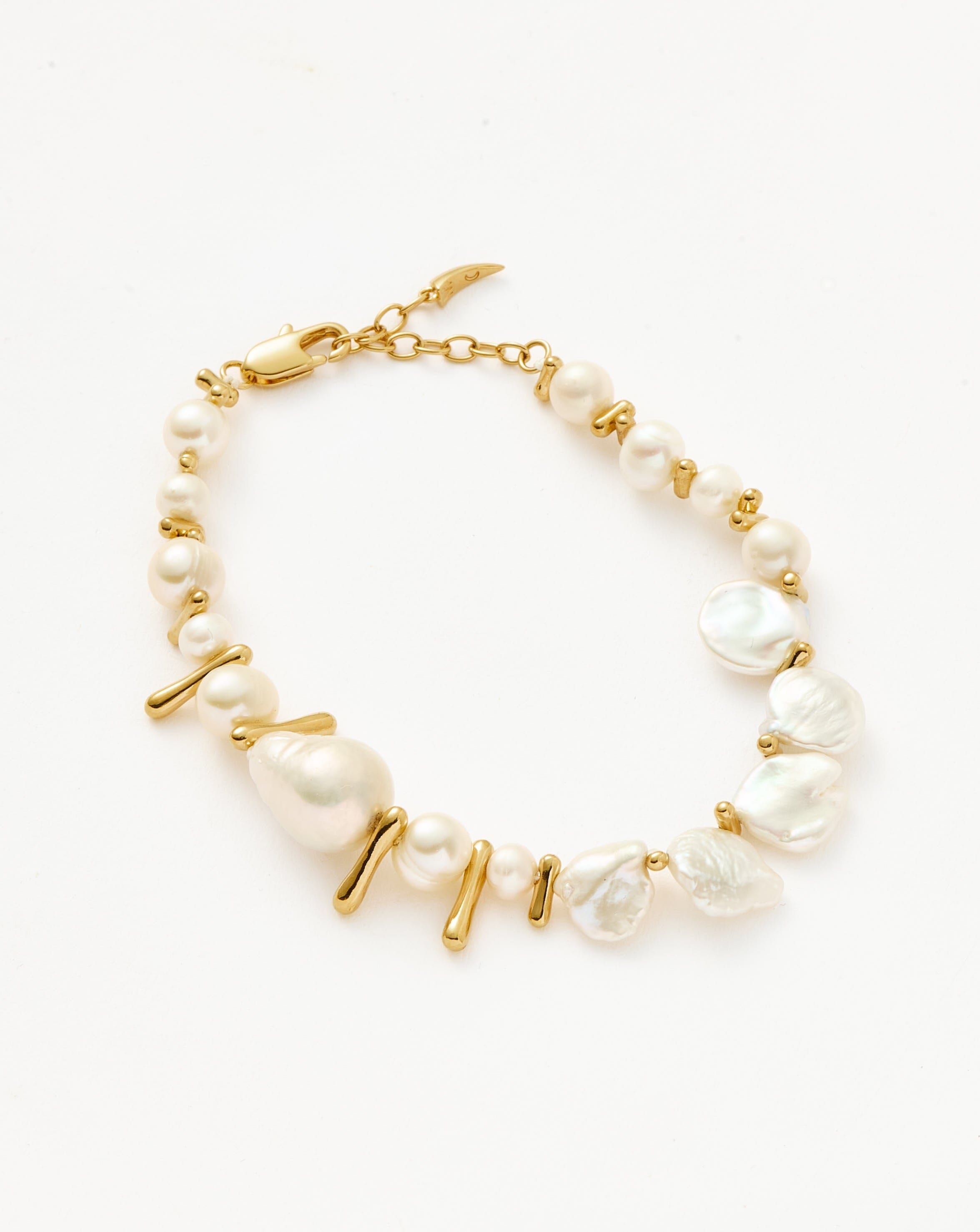 Elegant Mixed Pearl Statement Beaded Bracelet - 18k Gold Plated & Genuine Pearls | Perfect for Weddings, Parties & Special Occasions