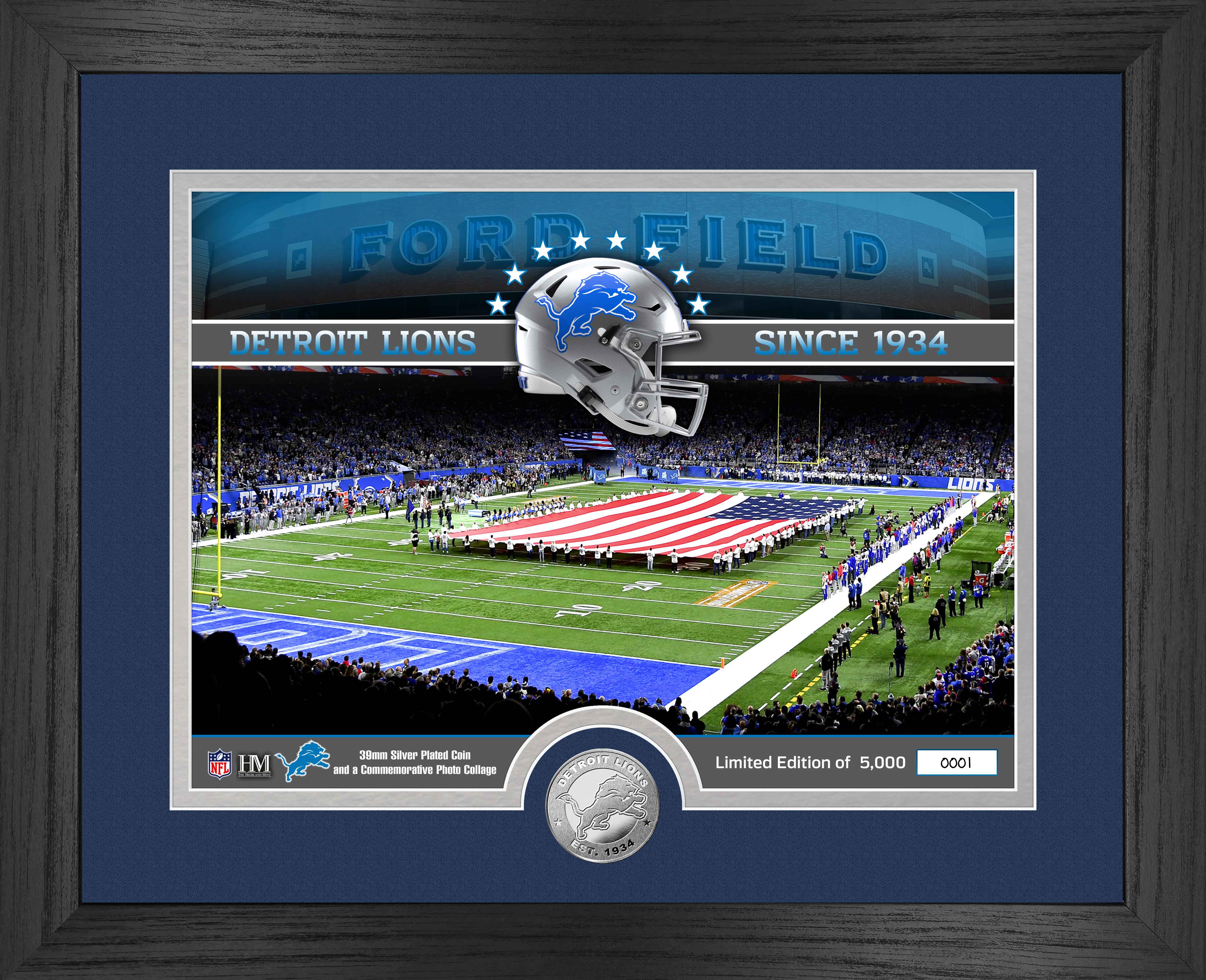 Detroit Lions NFL Stadium Commemorative Silver Coin – Limited Edition Collectible for Fans & Memorabilia Enthusiasts | Perfect for Gifts, Display, and Sports Collections