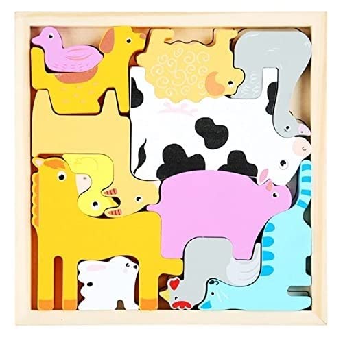 Smoneo Handcrafted 3D Wooden Jigsaw Puzzle for Kids - Alphabet & Number Learning Toy with Multicolor Blocks - Educational STEM Toy for Boys & Girls (16x16cm, Vehicles) - Perfect for Preschool Learning & Creative Play