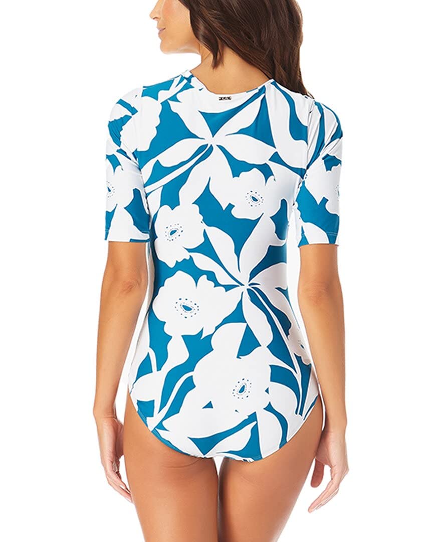 Anne Cole Women's Open Back One-Piece Swimsuit - Sexy High Cut Bathing Suit for Beach, Pool & Vacation | Plus Size Swimwear Options Available