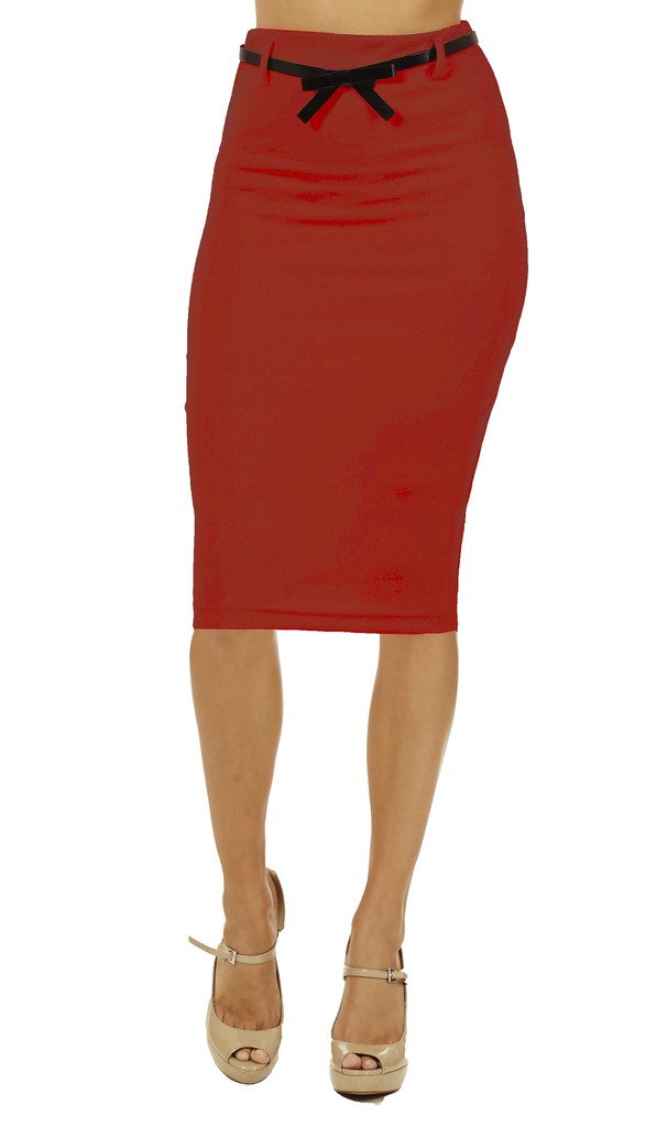 Junior High Waist Below Knee Pencil Skirt for Women - Slim Fit Office Work Skirt, Professional Business Casual Wear for Work, Dating & Formal Events