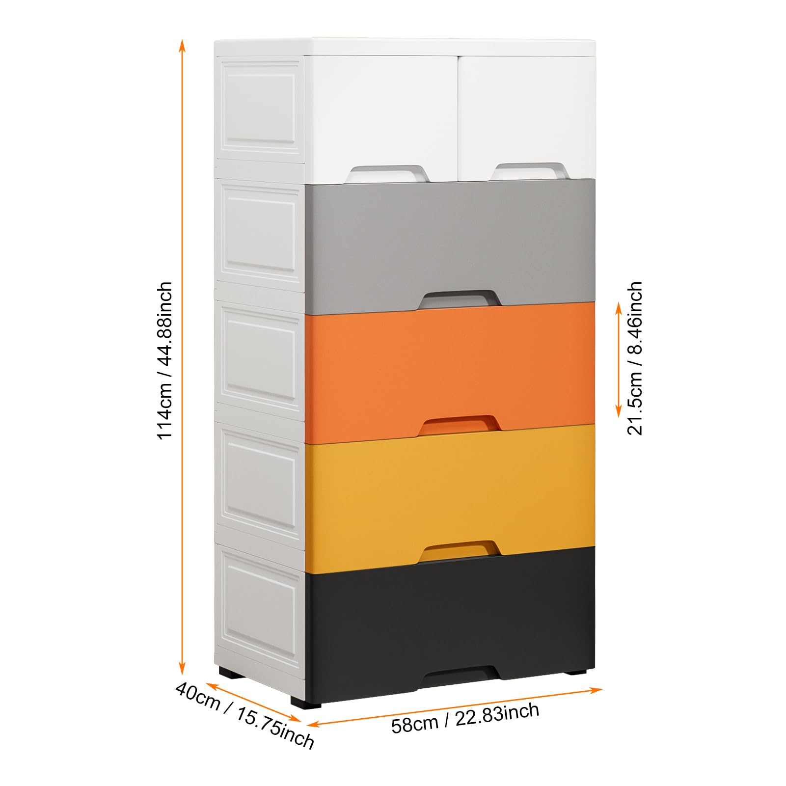 5-Tier Stackable Plastic Storage Bins with Open Front - Cube Organizer Drawers for Closet, Home Office & Dorm Room Organization (Morandi, 5-Layers) - Perfect for Storing Clothes, Toys, Books & Accessories