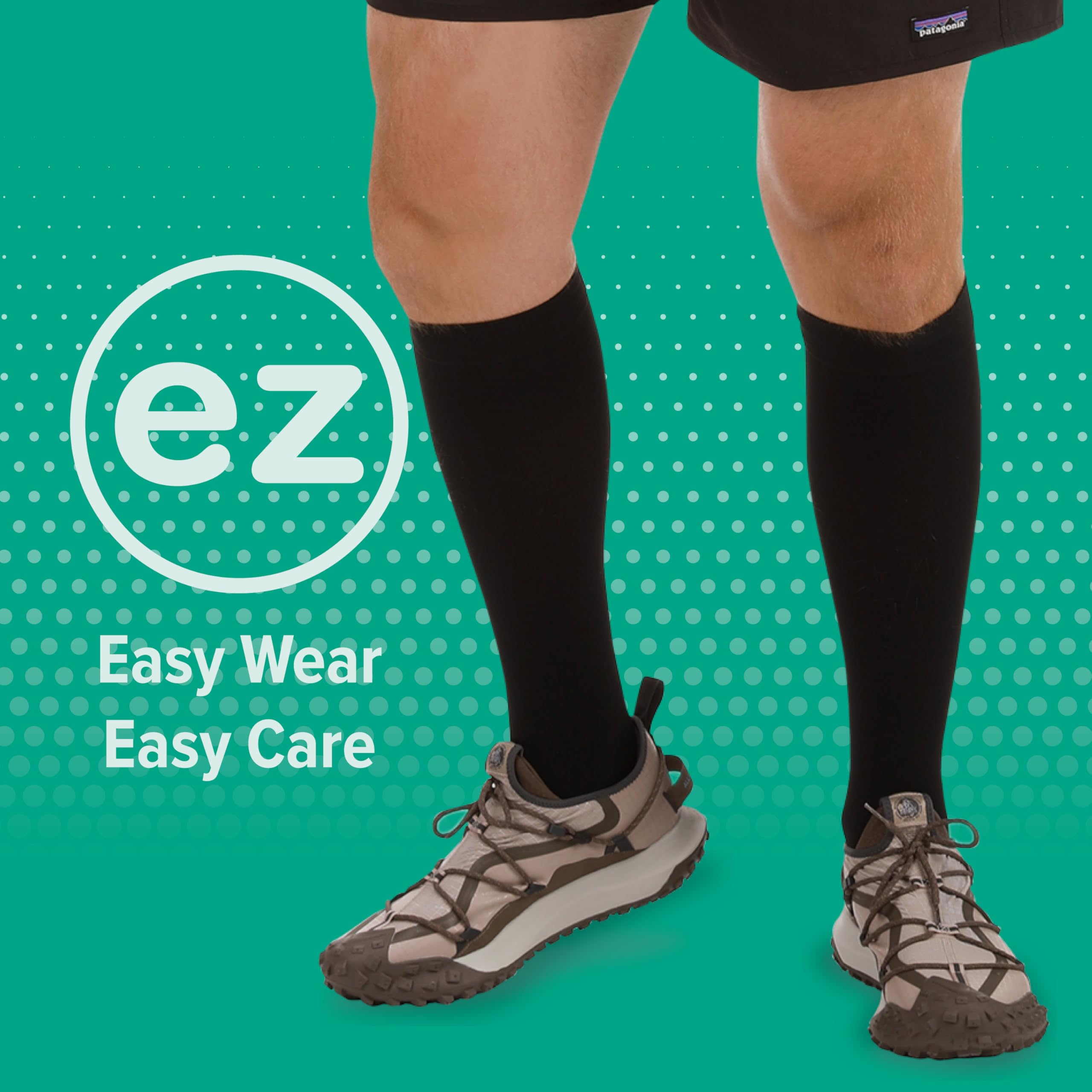 Juzo Dynamic Varin Closed Toe Compression Socks 30-40 mmHg for Men & Women – 2-Way Stretch Fabric, Silicone Top Band, Knee High Support – Made in USA, Beige, Size Short – Ideal for Circulation Therapy, Varicose Veins & Post-Surgery Recovery