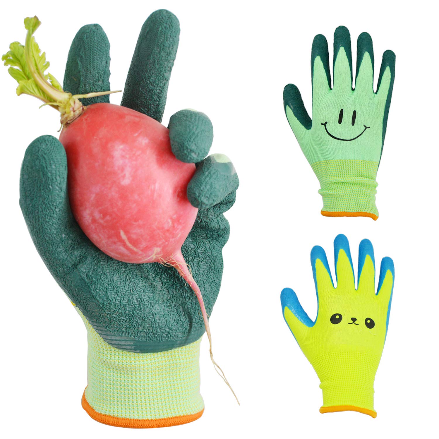 GLOSAV Kids Gardening Gloves for Ages 2-12 - Durable Toddler & Youth Garden Gloves for Boys & Girls - Perfect for Yard Work, Planting & Outdoor Activities (Size 6 for 11-12 Year Olds)