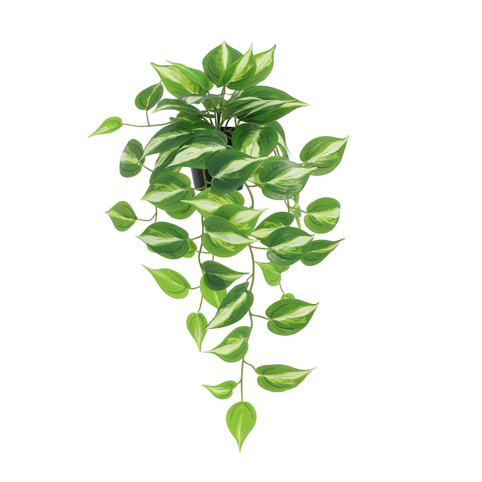 Artificial Devil's Ivy Golden Pothos Fake Hanging Plant - 26 Inch Lifelike Silk Potted Vine for Wall Decor, Home, Office, Patio - Indoor & Outdoor Use (Perfect for Living Room, Bedroom, Balcony Decor)