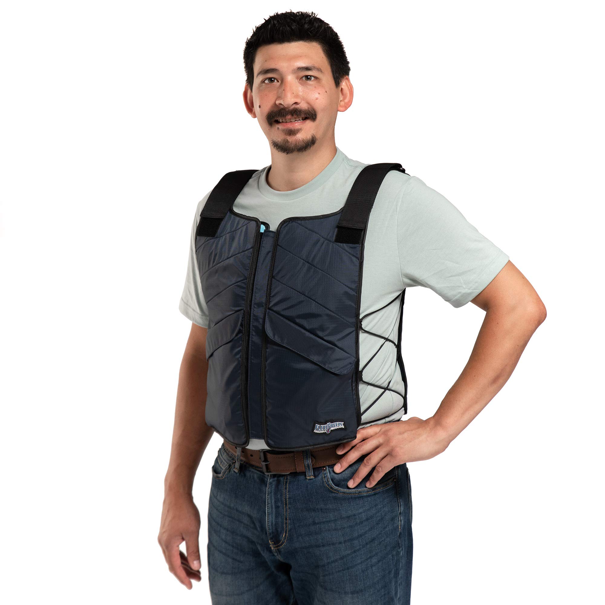 FlexiFreeze Ice Vest - Professional Cooling Vest with Refill Panel & Travel Cooler for Hot Weather - Perfect for Outdoor Work, Sports & Heat Relief