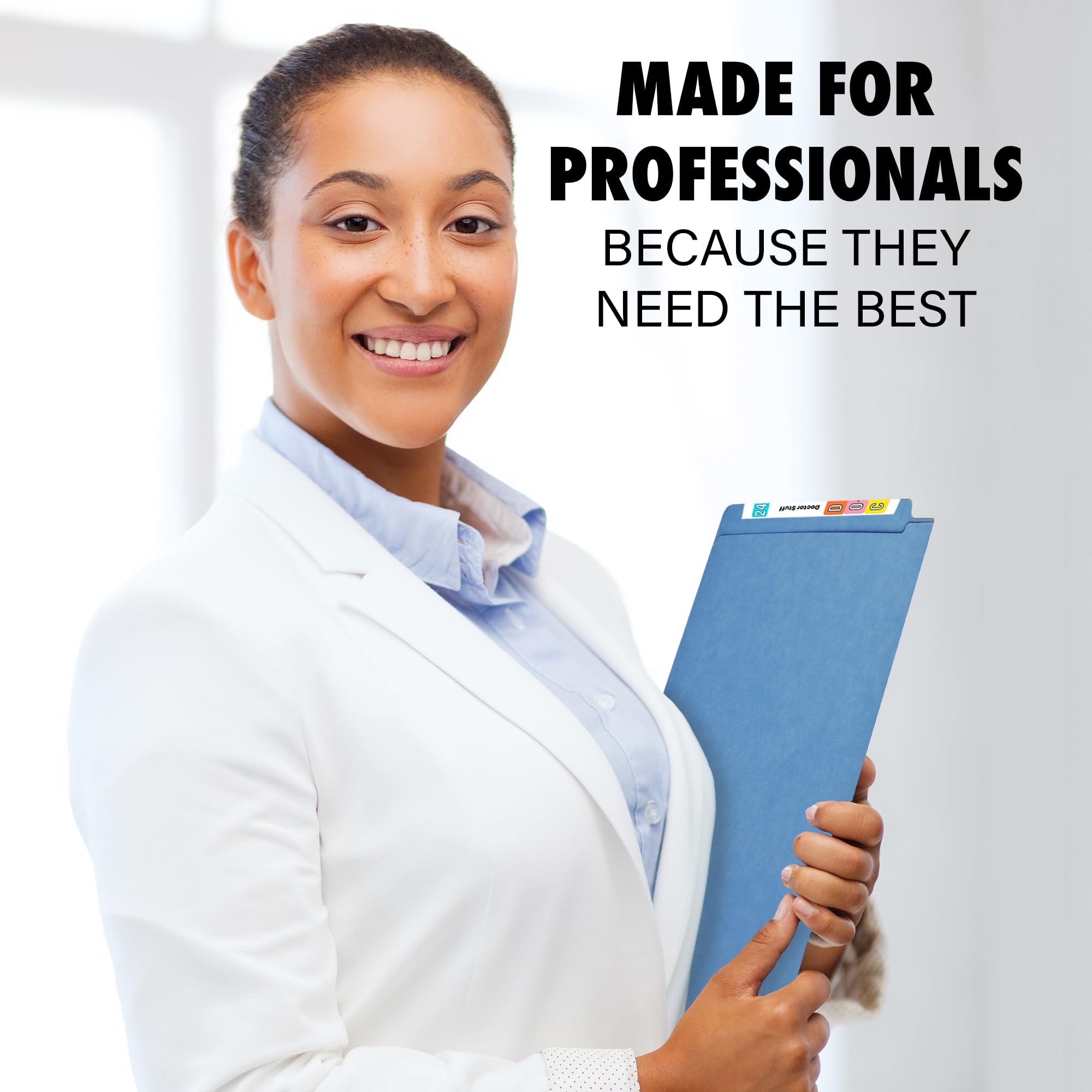 Premium White Letter Size File Folders - 14pt Stock with 2