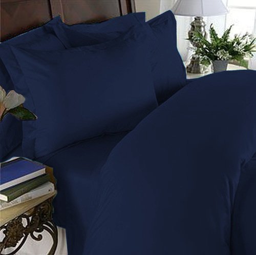 Luxury 1500 Thread Count Silky Soft Pillowcases - Wrinkle & Fade Resistant - 2 Pack King/California King Size - Navy Blue - Perfect for Master Bedroom, Guest Room & Hotel Decor