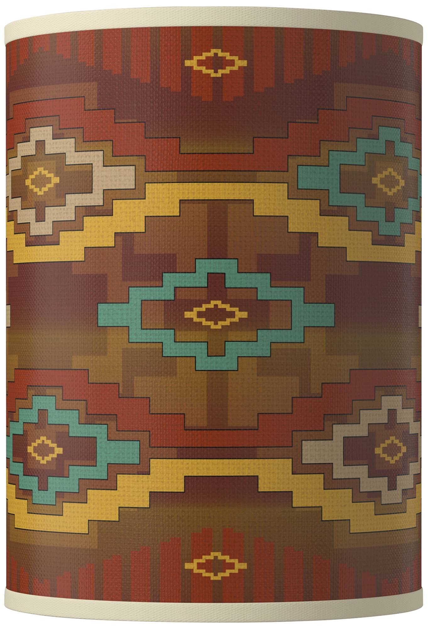 Southwest Sienna Brown Cylinder Hardback Giclee Print Lamp Shade - 8