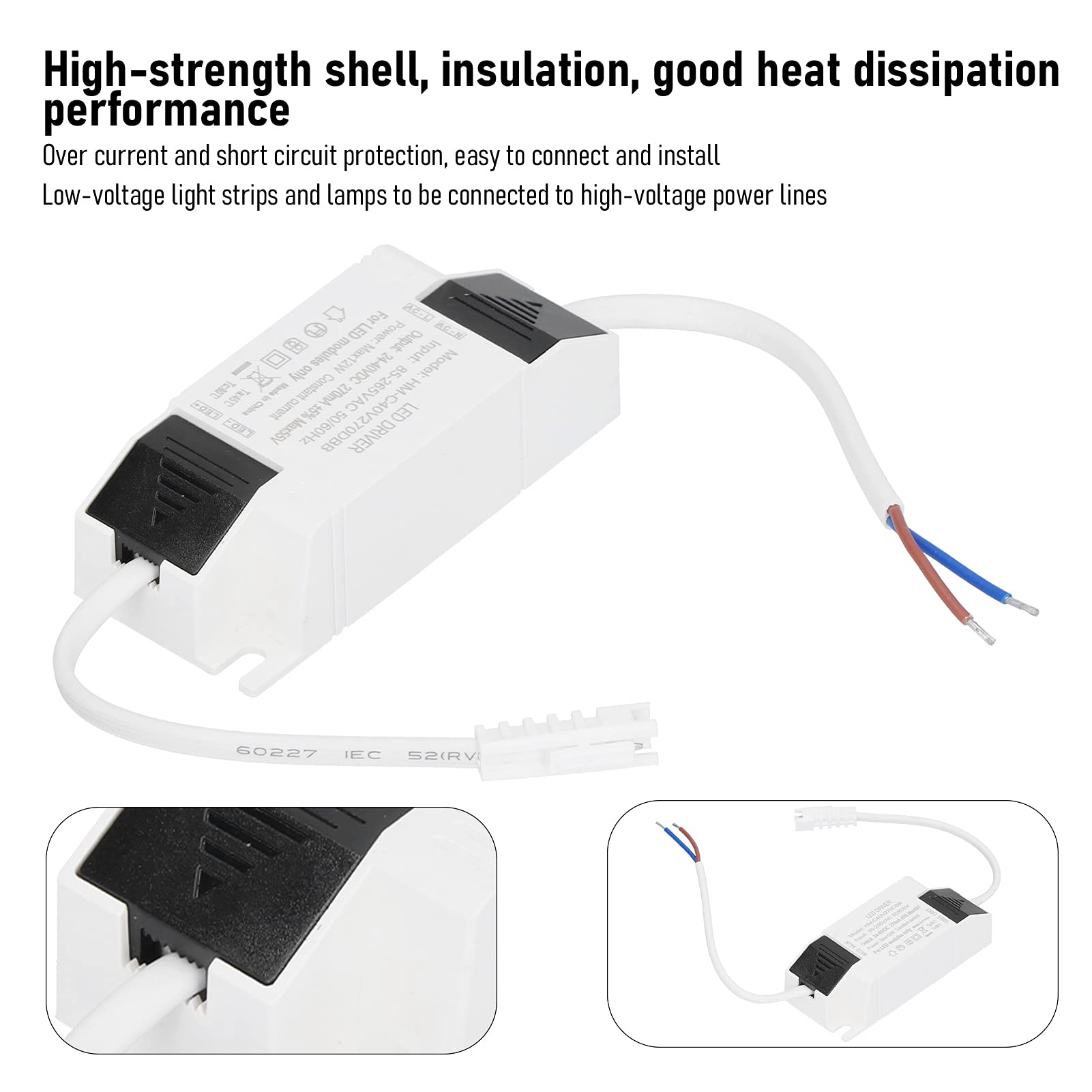 High Power Factor LED Driver Adapter - Insulated Electrical Maintenance for Lamp Repair & Replacement - Perfect for Home, Office, and Commercial Lighting Fixtures