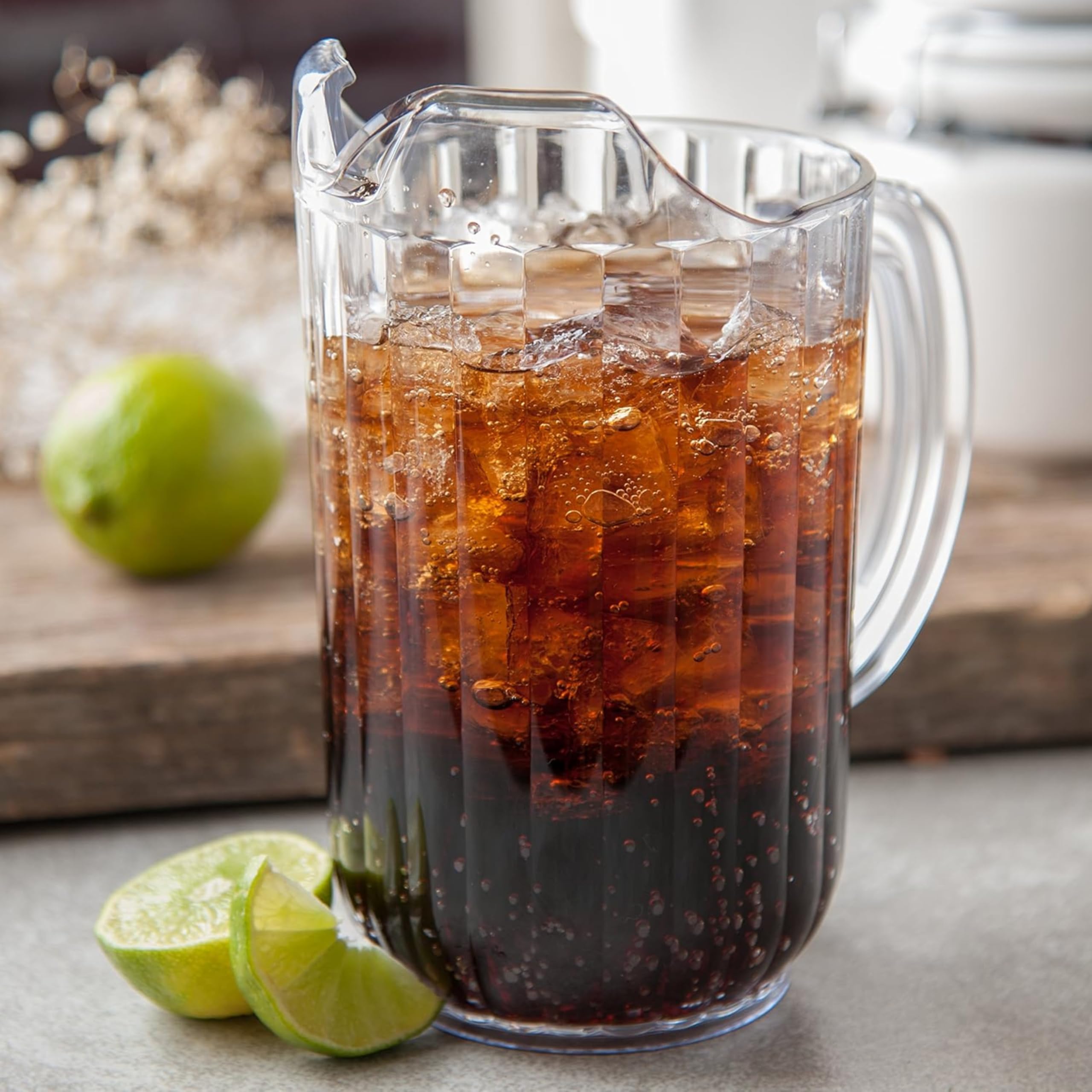 Carlisle 48oz Clear Plastic Pitcher - 6 Pack for Restaurants, Catering & Kitchen Use - BPA-Free Food Service Drink Dispenser for Iced Tea, Lemonade & Beverages