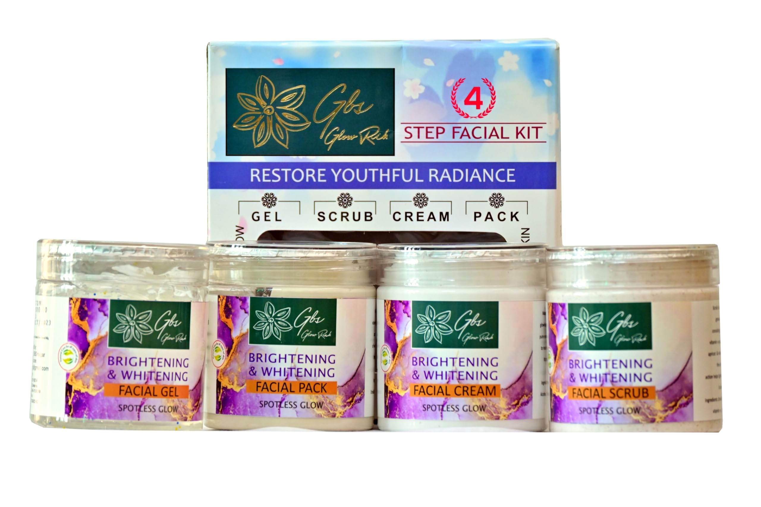 Glow Rich Brightening & Whitening Facial Kit 2Kg - Skin Lightening & Radiance Boosting Treatment for Face & Body - Perfect for Daily Skincare Routine & Spa Treatments
