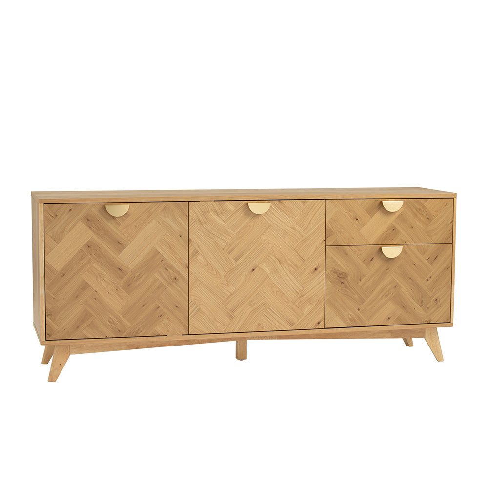 LOFTUS 180cm Oak Sideboard Buffet Cabinet - Stylish Storage for Dining Room, Living Room & Entryway