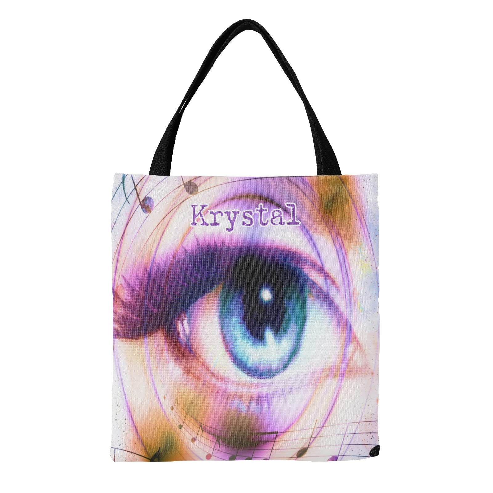 Personalized Watercolor Hearts Canvas Tote Bag - Reusable Eco-Friendly Handbag for Women, School, Travel & Shopping (Great Gift Idea) | Perfect for Beach, Grocery & Daily Use