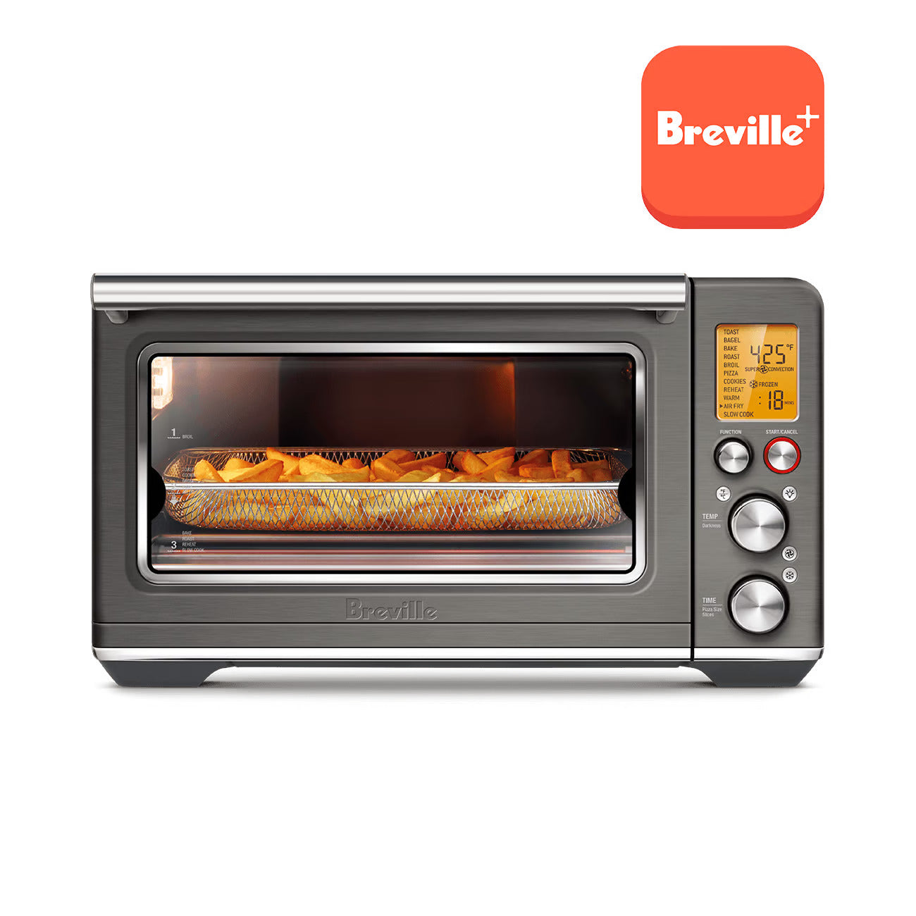 Breville Smart Oven Air Fryer Pro - 1800W Countertop Convection Toaster Oven with Air Fry, Bake, Broil & Toast Functions | Black Stainless Steel (BOV860BST1BCA1) | Perfect for Small Kitchens, Dorms & Healthy Air Frying