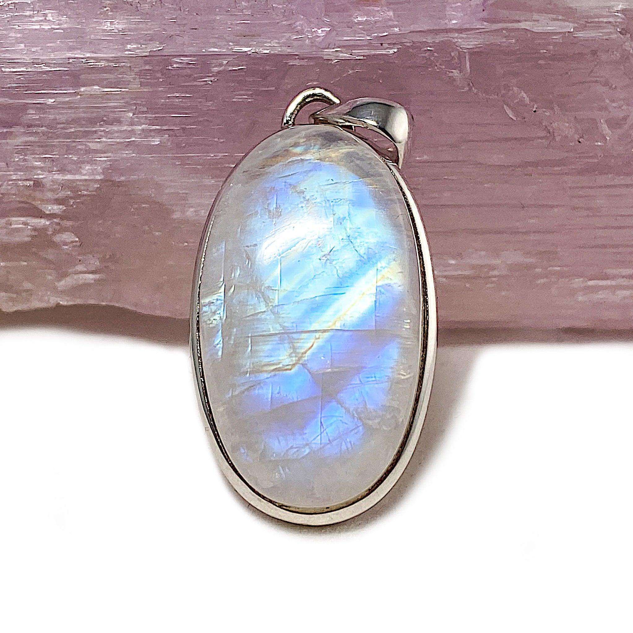 Moonstone Oval Pendant Necklace PPGJ338 – Elegant Healing Crystal Jewelry for Women, Perfect for Gifts, Meditation & Spiritual Healing