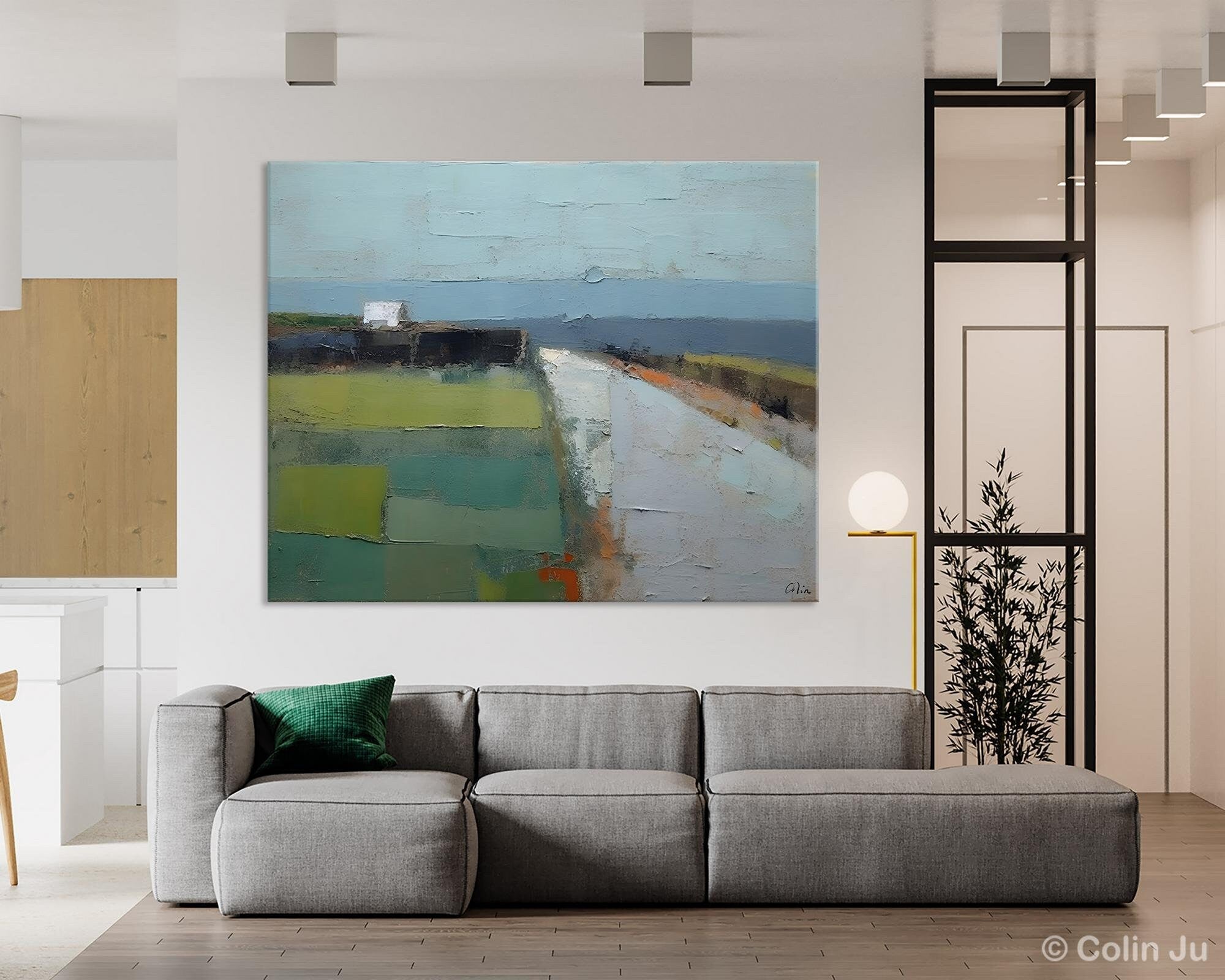 Extra Large Heavy Texture Canvas Art - Abstract Landscape Paintings for Living Room Wall Decor | Original Modern Wall Art for Home & Office Interior Design