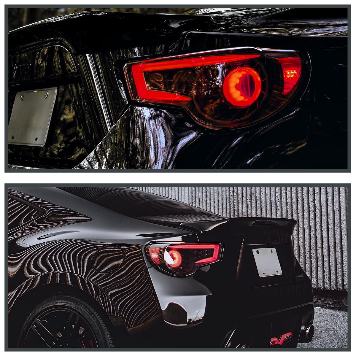 Spec-D Tuning Black LED Tail Lights for 2013-2016 Scion FR-S & Subaru BRZ - Left & Right Pair Assembly - Enhance Style & Night Visibility for Sports Cars