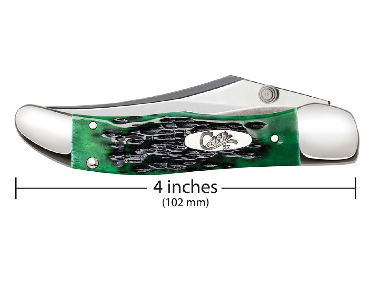 Case Kickstart® Bermuda Green Bone Peach Seed Jig Mid Folding Pocket Knife - Durable Hunting & Outdoor EDC Tool for Camping, Hiking & Survival (Model 09782)