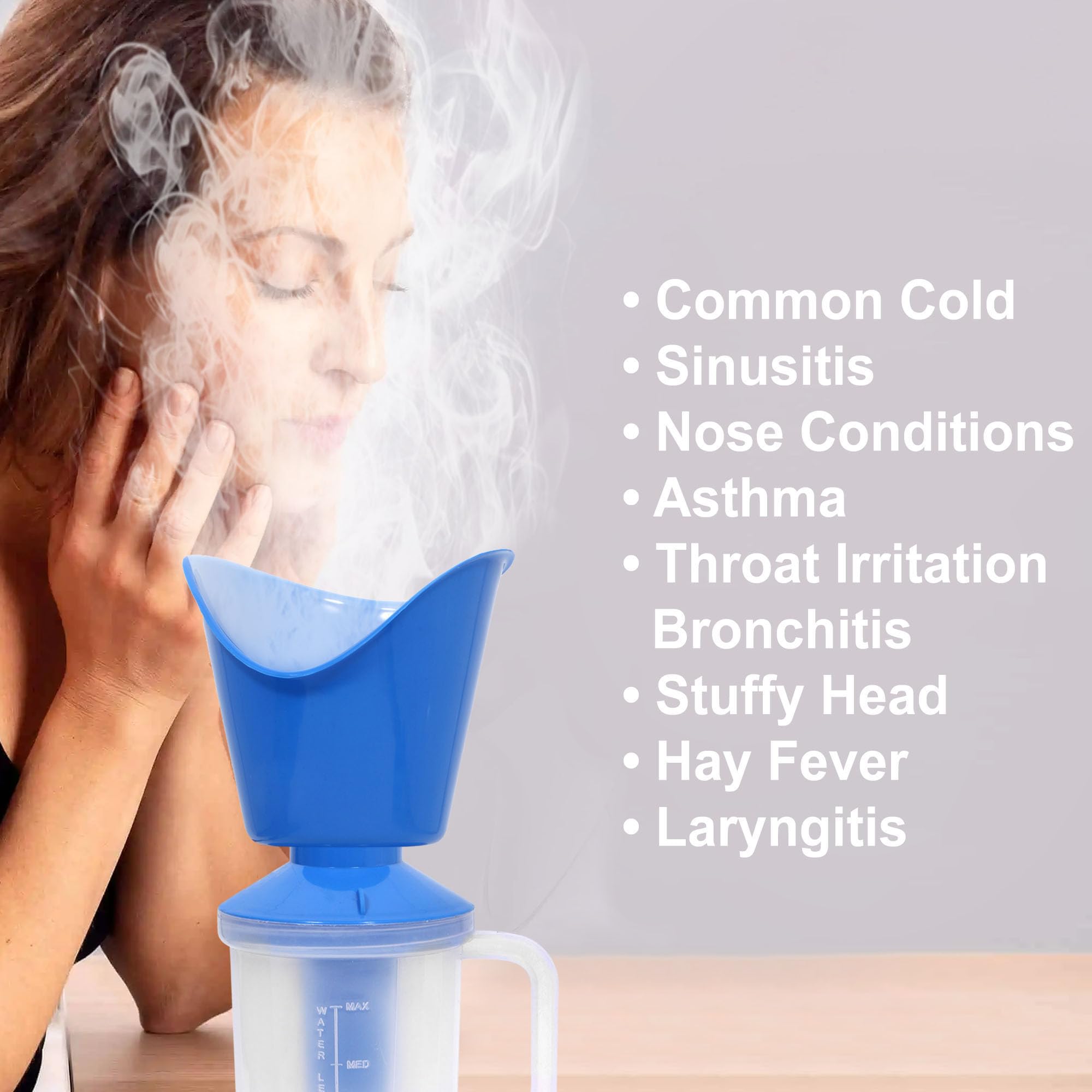 RCSP Vaporizer Steamer Inhaler Machine for Cough, Cold & Sinus Relief - Portable Facial Sauna with Nozzle for Adults (Blue) | Home & Travel Use for Respiratory Health & Skin Care