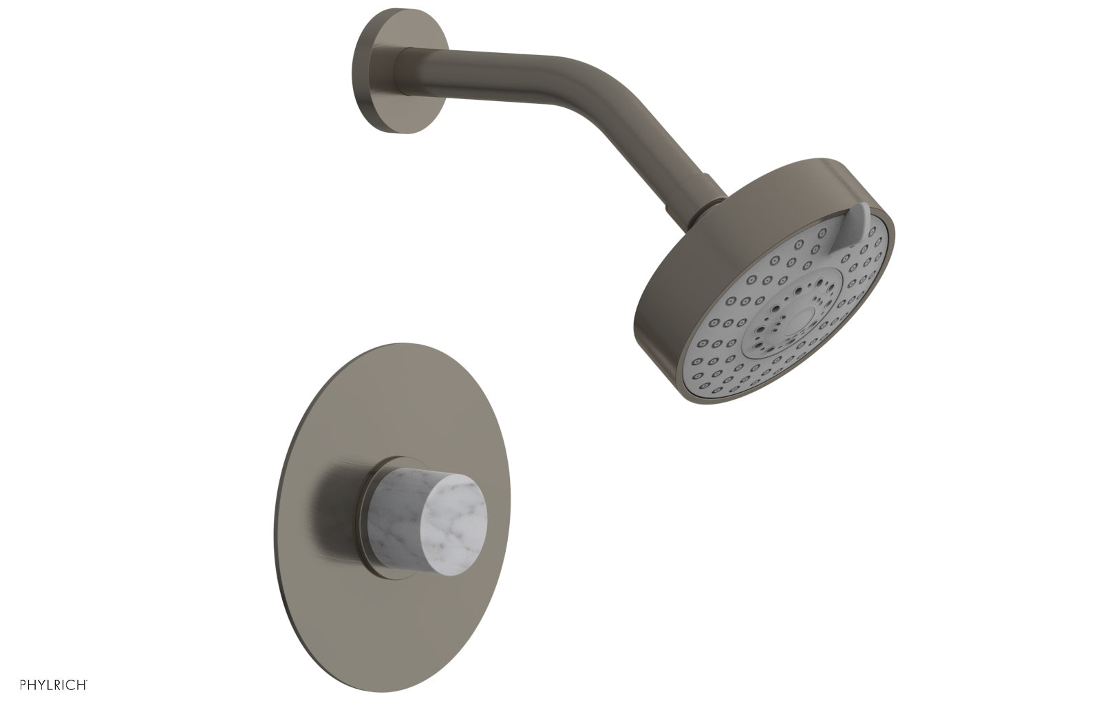 Premium White Marble Pressure Balance Shower Set - BASIC II Model 230-23 | Modern Bathroom Upgrade for Spa-Like Experience