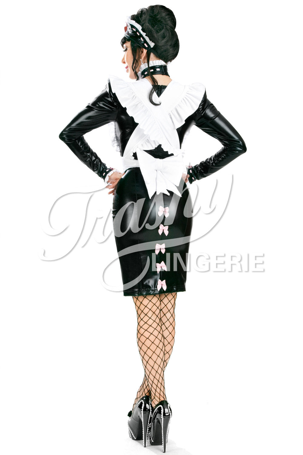 Elegant LMS Maid Dress with Adjustable Apron - Perfect for Cosplay, Halloween Costumes, and Role-Playing Events