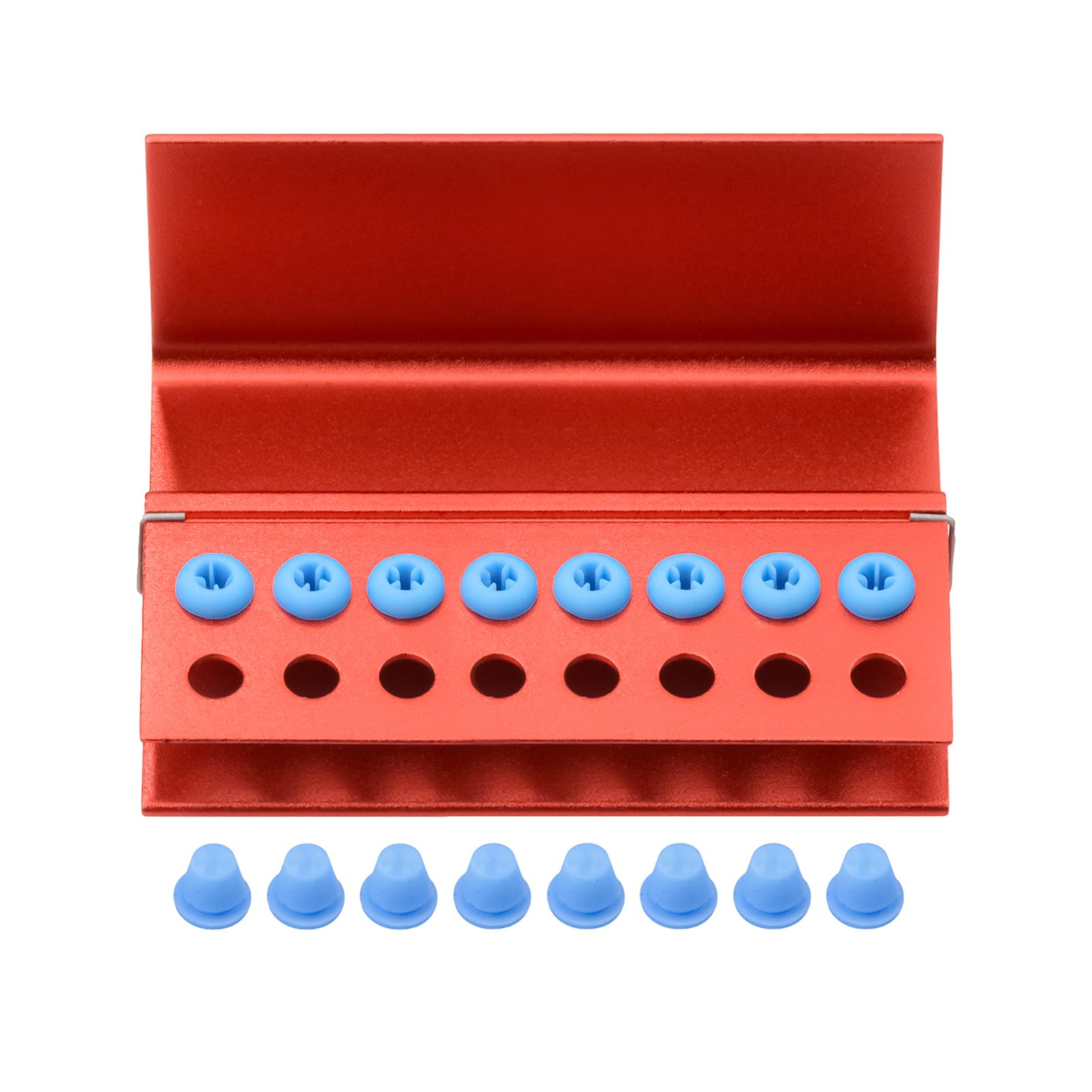 3PCS Aluminum Alloy Endo Box with Cover - 16 Hole Bur Holder & Organizer for Dental Tools - Sterilizable Case (Red) - Perfect for Dental Clinics, Labs & Sterilization Storage