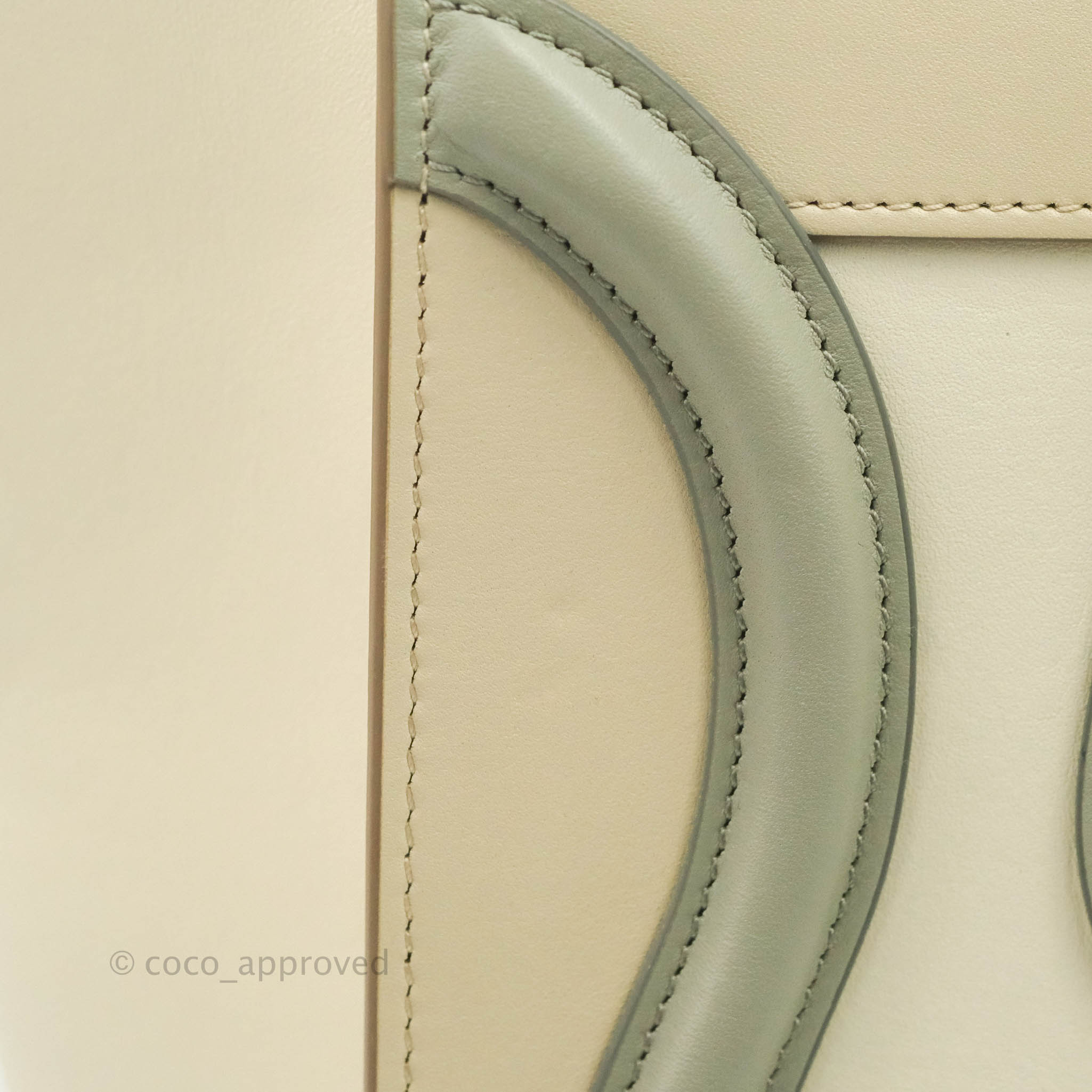 Celine Micro Luggage Handbag in Light Beige Smooth Calfskin with Gold Hardware - Perfect for Work, Travel & Everyday Luxury