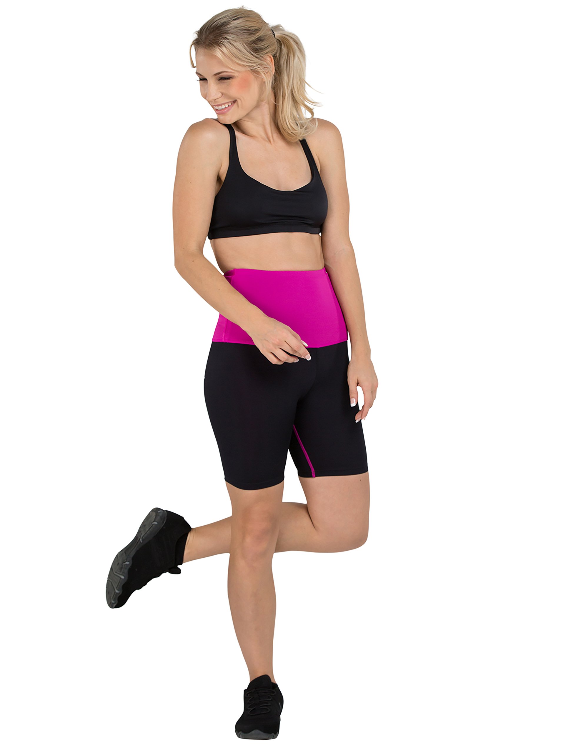 Delfin Spa Women's High Waist Workout Shorts with Mineral Infusion - Petite to Plus Size - Perfect for Yoga, Running & Gym Training