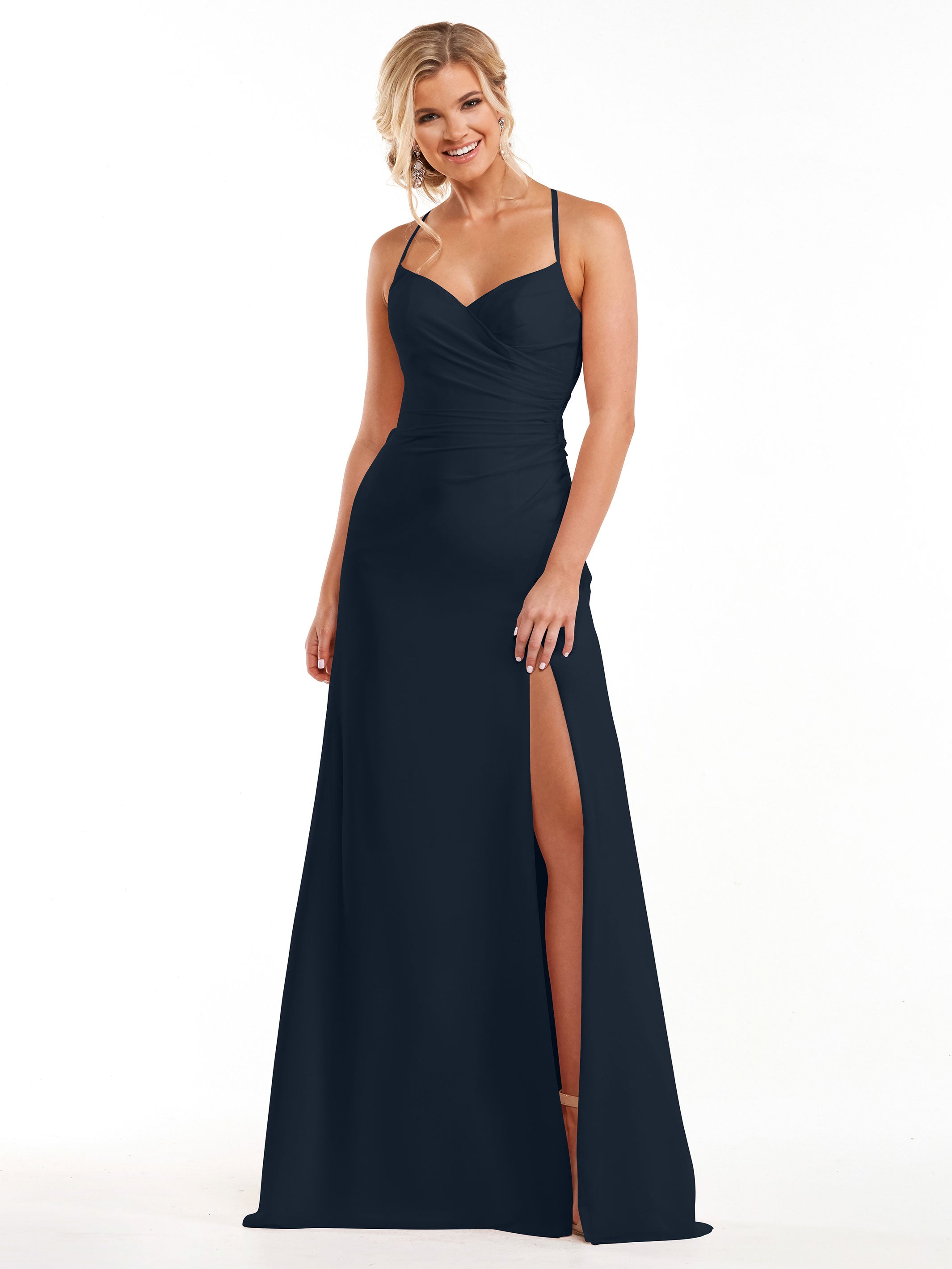 Elegant A-Line Chiffon Bridesmaid Dress with High Slit - Perfect for Weddings, Formal Events & Special Occasions