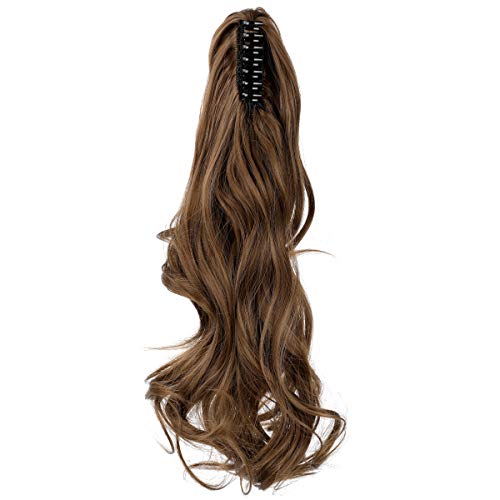 Clip-in Ponytail Hair Extension with Claw Clip - Natural Looking Hairpiece for Instant Volume & Length - Perfect for Parties, Weddings & Everyday Styling