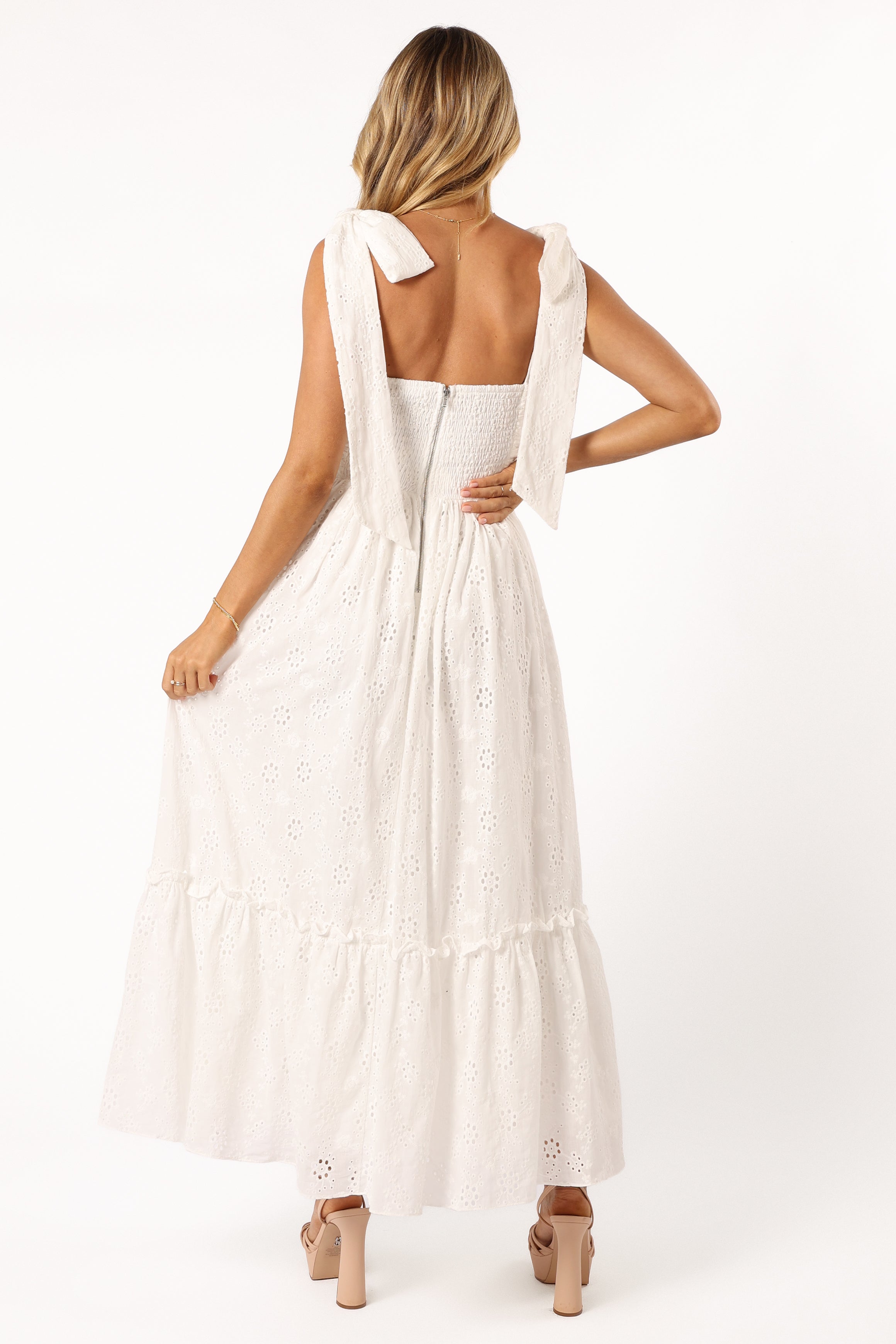 Fiora Women's Maxi Dress - Elegant White Long Summer Dress for Beach, Vacation & Casual Wear