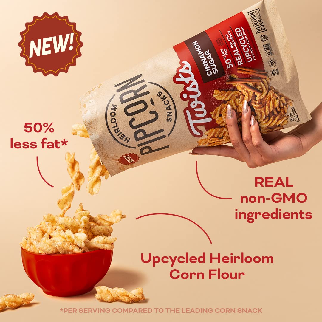 Pipcorn Heirloom Puffed Snacks Variety Pack - 24pk (1oz Bags) - Gluten Free Healthy Snacks with Cheddar Cheese Balls, Honey BBQ Twists & Cinnamon Sugar Twists - Perfect for School Lunches, Office Snacks & Movie Nights