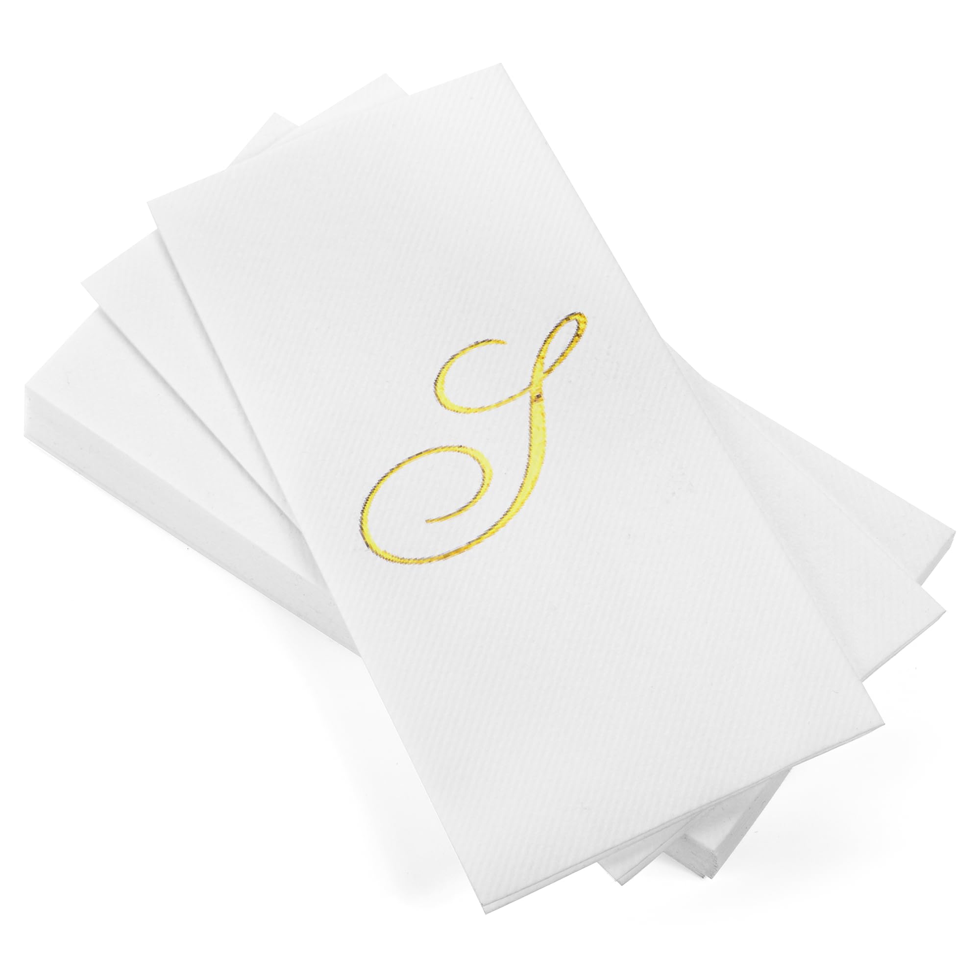 **AH AMERICAN HOMESTEAD Disposable Hand Towels for Bathroom - Premium Guest Bathroom Essentials - Monogrammed Paper Towels for Weddings & Events - Elegant Gold Disposable Napkins in Tray (Small) - Perfect for Parties, Restrooms & Upscale Gatherings**