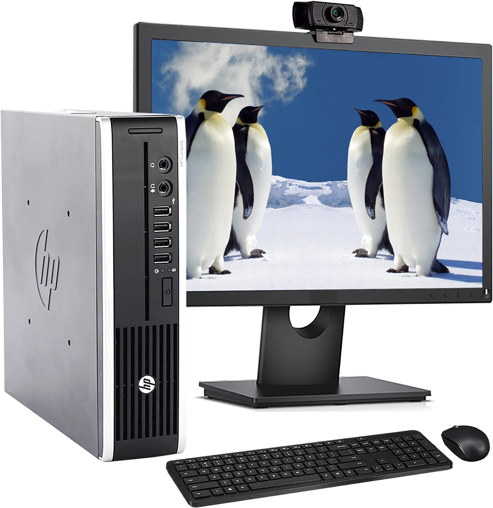 Refurbished HP 8300 USFF Desktop Computer - Intel Core i5 3.2GHz, 8GB RAM, 500GB HDD, WiFi, Bluetooth, 1080p Webcam, Wireless Keyboard & Mouse, 19