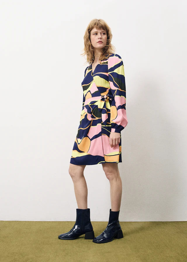 Abelinia Wrap Dress - Multicolor Floral Print Women's Maxi Dress for Beach, Vacation & Summer Outfits