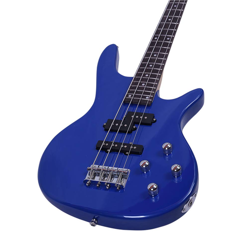 Premium IB Bass Guitar with Power Line & Wrench Tool - Stylish Electric Bass for Beginners & Professionals (Blue) | Perfect for Live Performances, Studio Recording & Music Practice