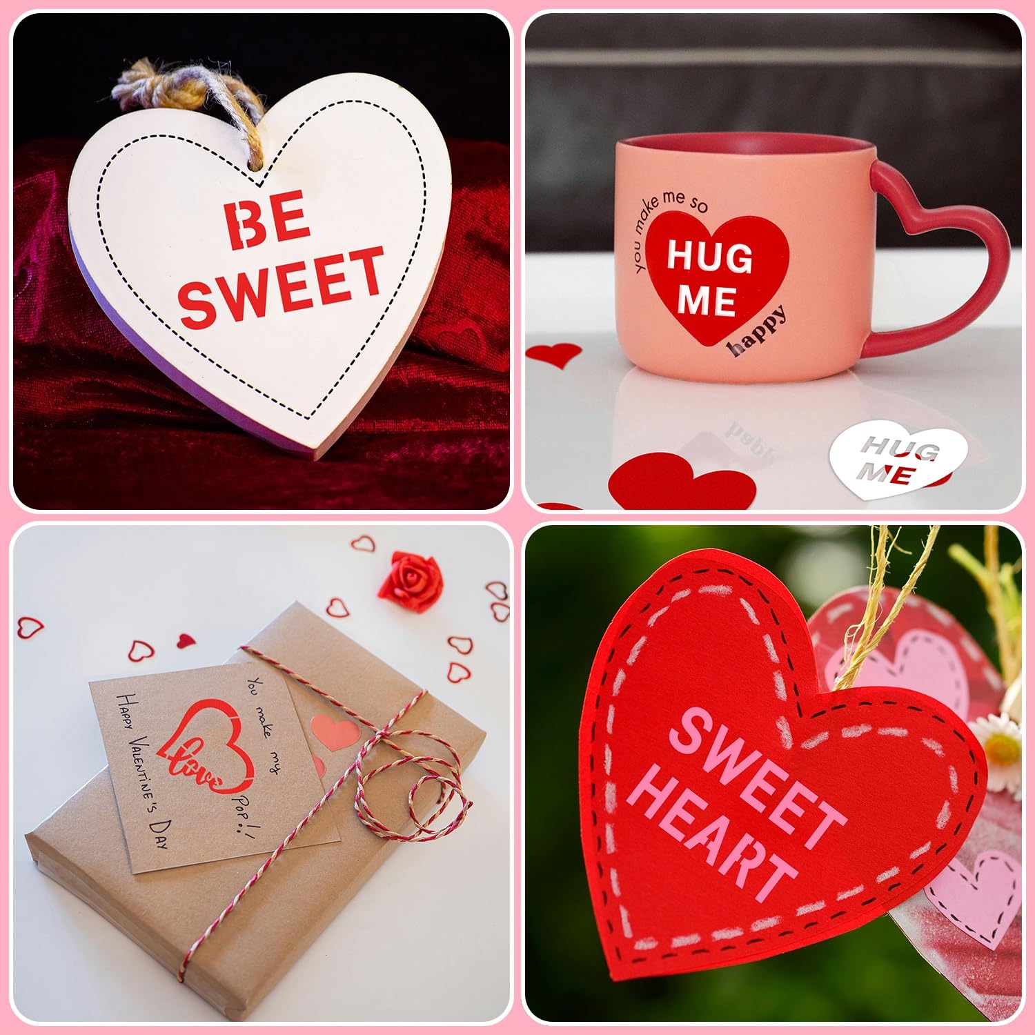 60 Pcs Valentine Cookie Stencils with Love Phrases - Heart Shaped Baking Decor Stencils for Cookies, Cakes, Cupcakes & DIY Crafts | Perfect for Valentine's Day, Weddings, Anniversaries & Romantic Baking Projects