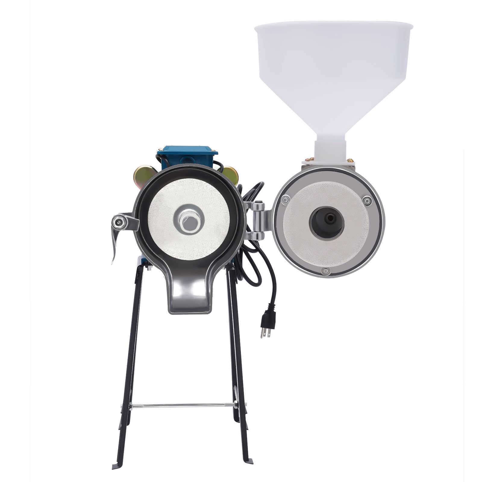 110V Electric Grain Mill Grinder - 10L Commercial Corn Mill for Rice, Wheat, Coffee & Cereals | Wet & Dry Flour Grinder with Funnel for Home & Bakery Use